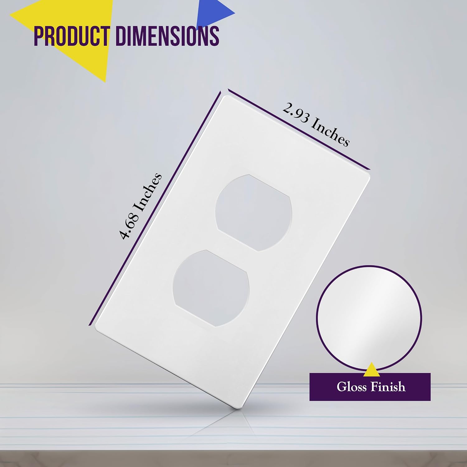 ENERLITES Screwless Duplex Wall Plate Covers, Child Safe Receptacle Outlet Covers, Size 1-Gang 4.68"x 2.93",Unbreakable