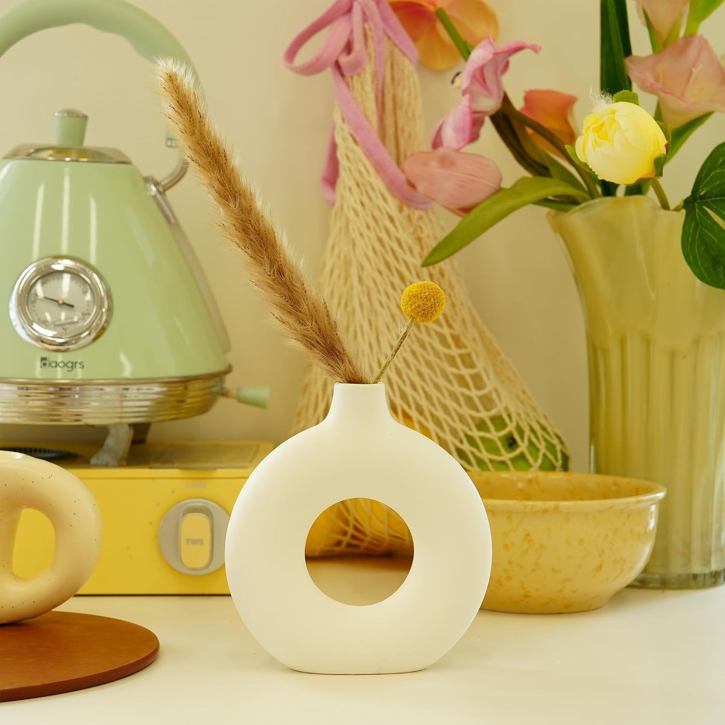 Small Ceramic Vase Ceramic Bud Vases in Bulk Modern Farmhouse Boho VaseS / White / Set of 10