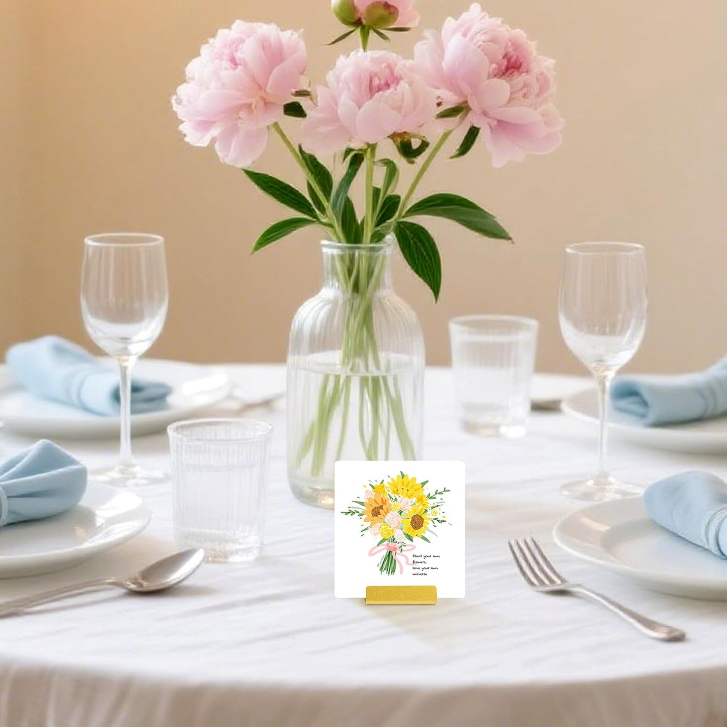 Gold Table Number Holders, 24 Pack Metal Place Card & Picture Holders | Steel Table Sign Holders,Ideal for Weddings