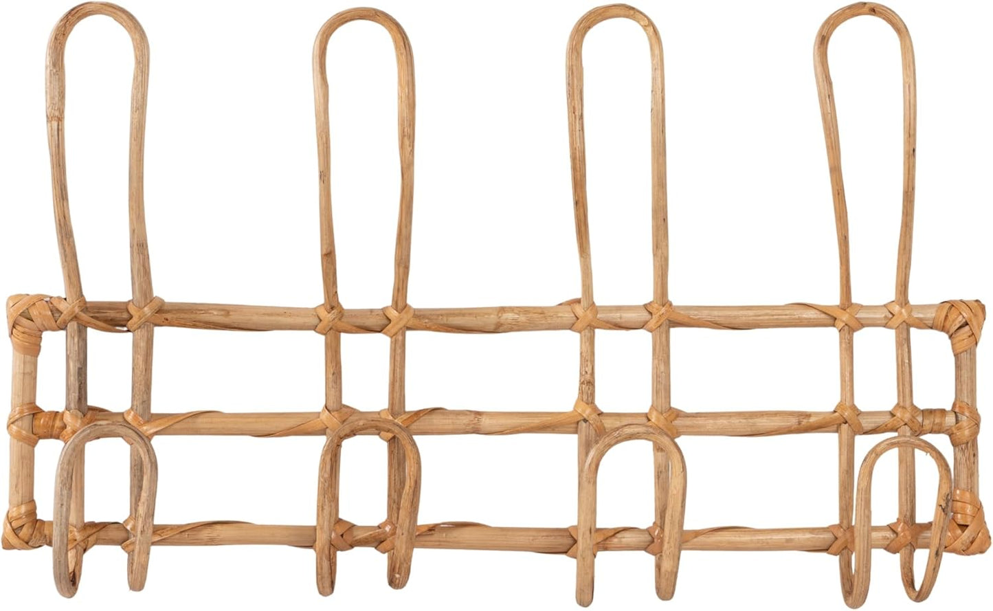 4 Hooks / Rattan Wall Hanger / Beige