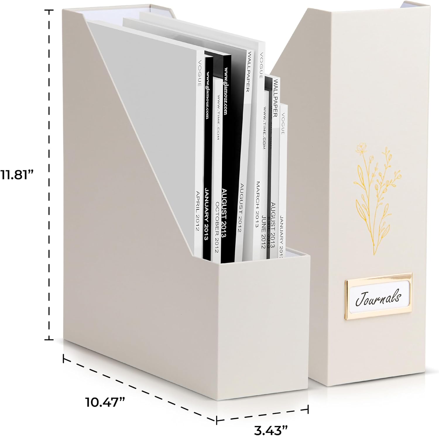 Beautiful Magazine Holder Set Of 3 - Sturdy File Holder for Desk Or Shelves | The Perfect Office Storage to