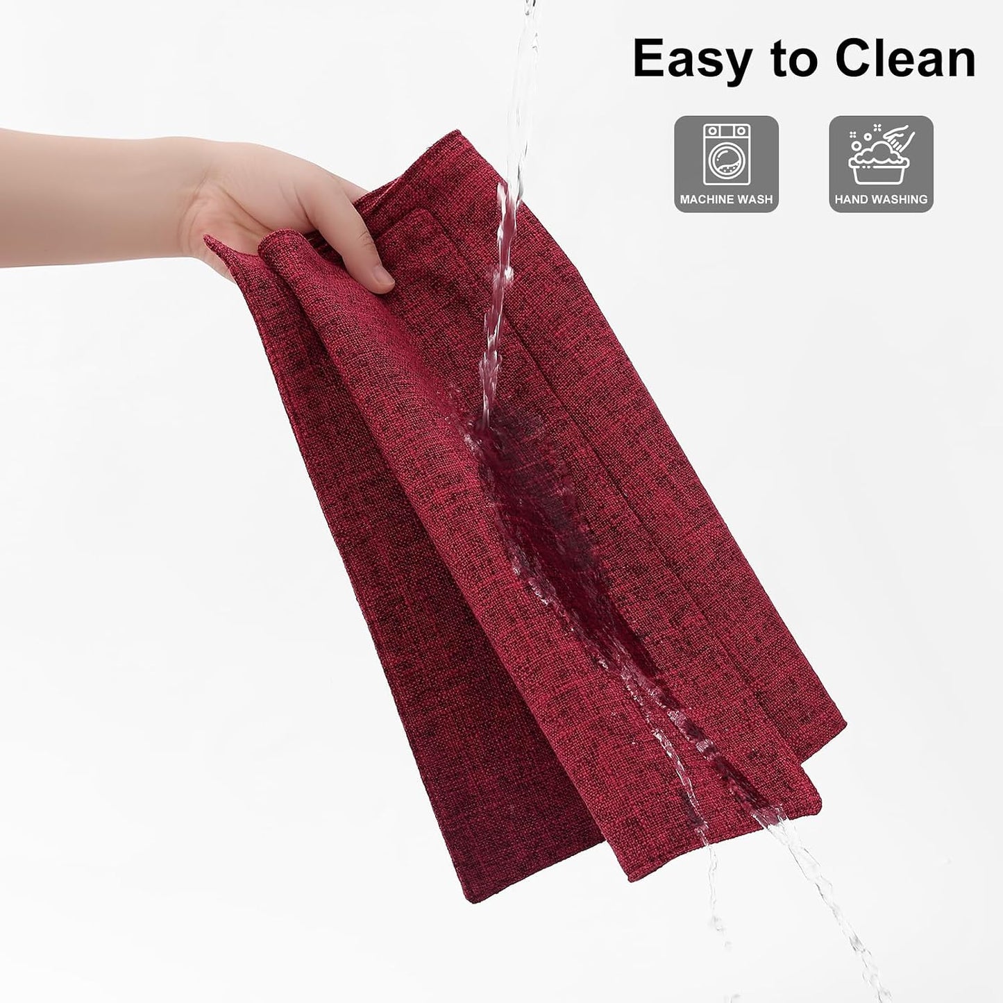 Homaxy Cloths Placemats for Dining Table Set of 6, 13" x 19", Red | Heat Resistant, Washable, Cotton Linen Blend Table