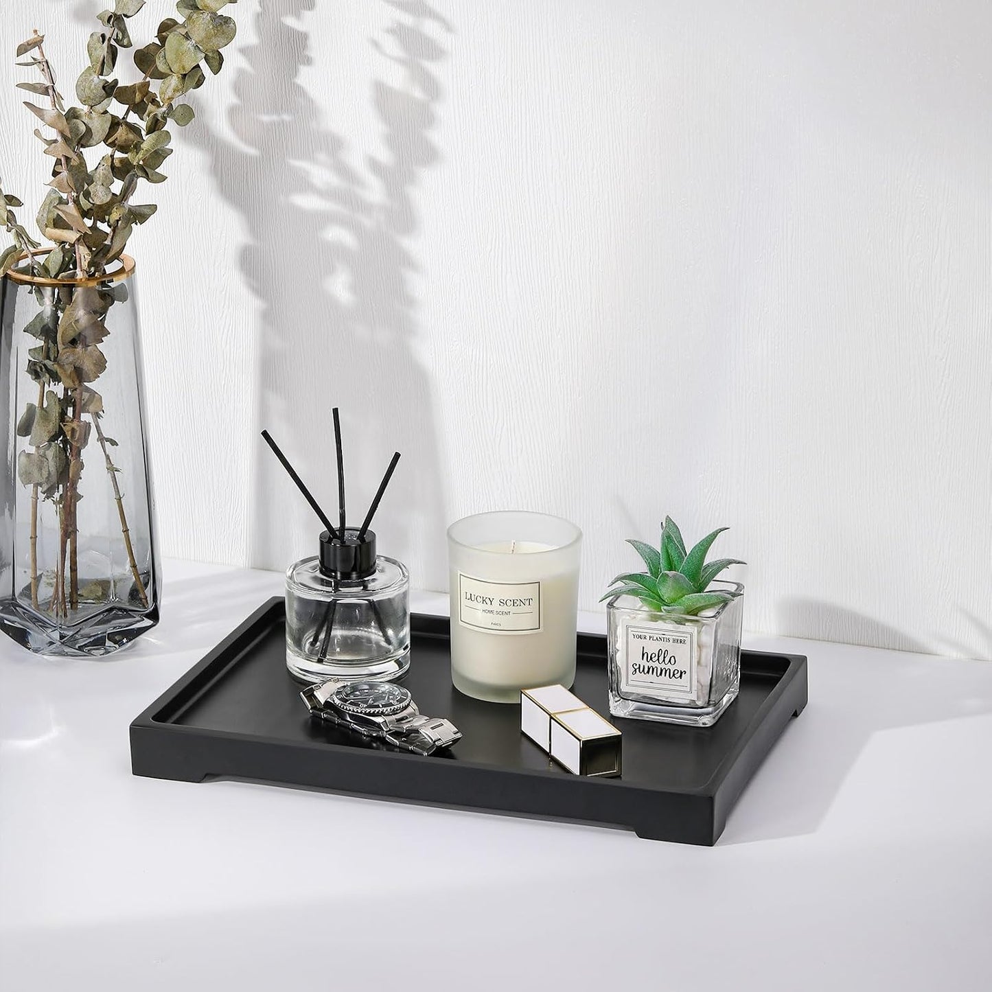 Vanity Tray / Resin Kitchen Sink Trays / C - Black / Large