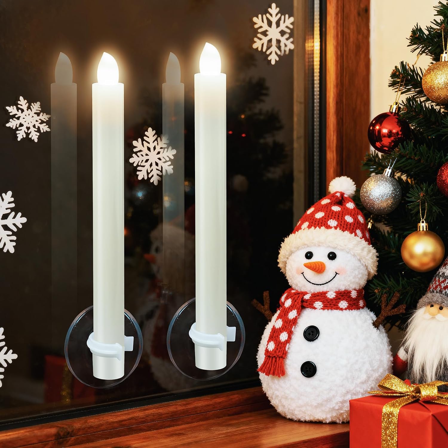 Verdenu 14 Pack Christmas Window Candles with 2 Remote Controls | Battery Operated Flameless Candles with 4 Timer