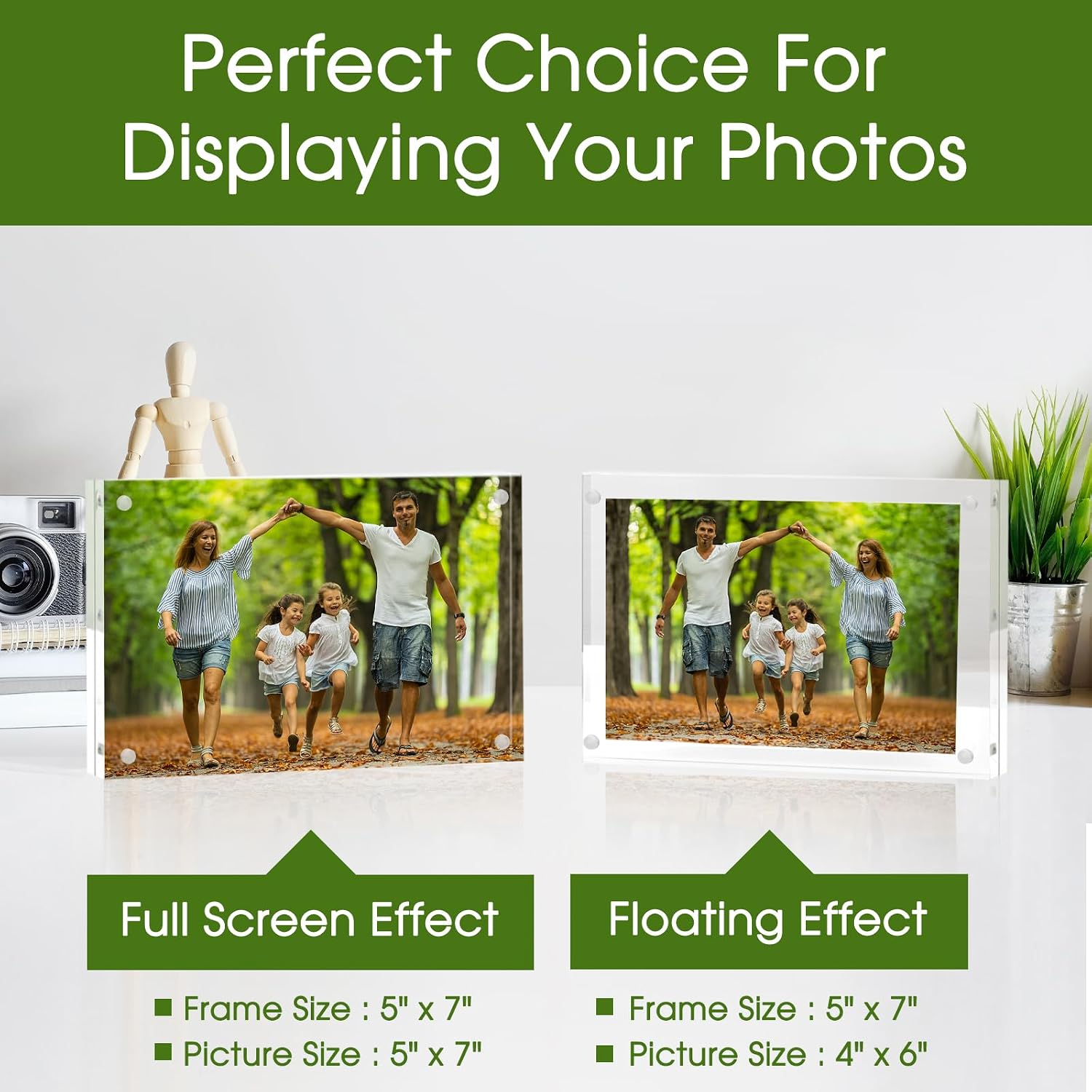 SYNTRIFIC Acrylic Frame 5x7, 5 x 7 Acrylic Picture Frame 6 PACK Clear Double Sided Magnetic Picture Frame, Free