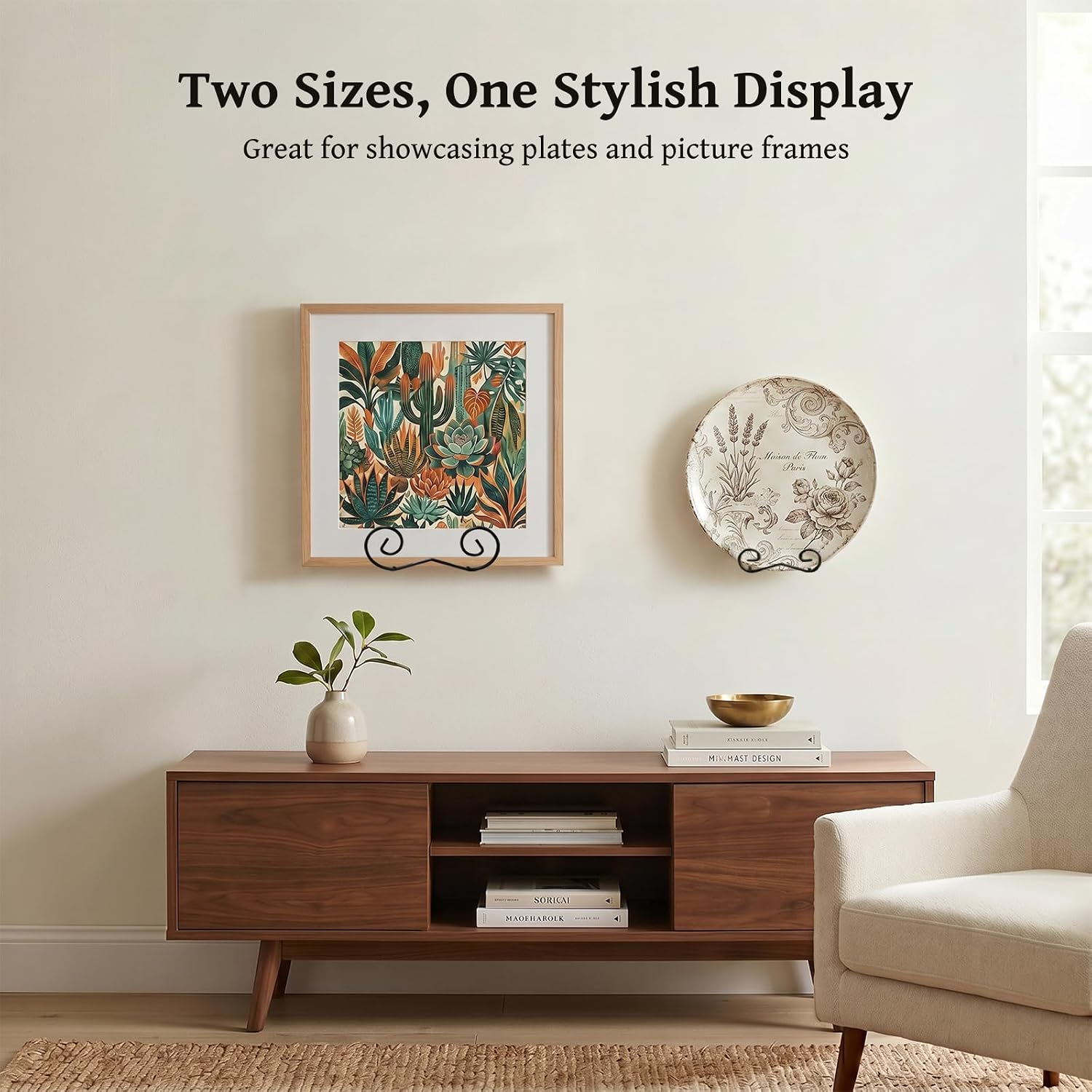 Vertical Metal Holders for Decorative Plates / Black / Large