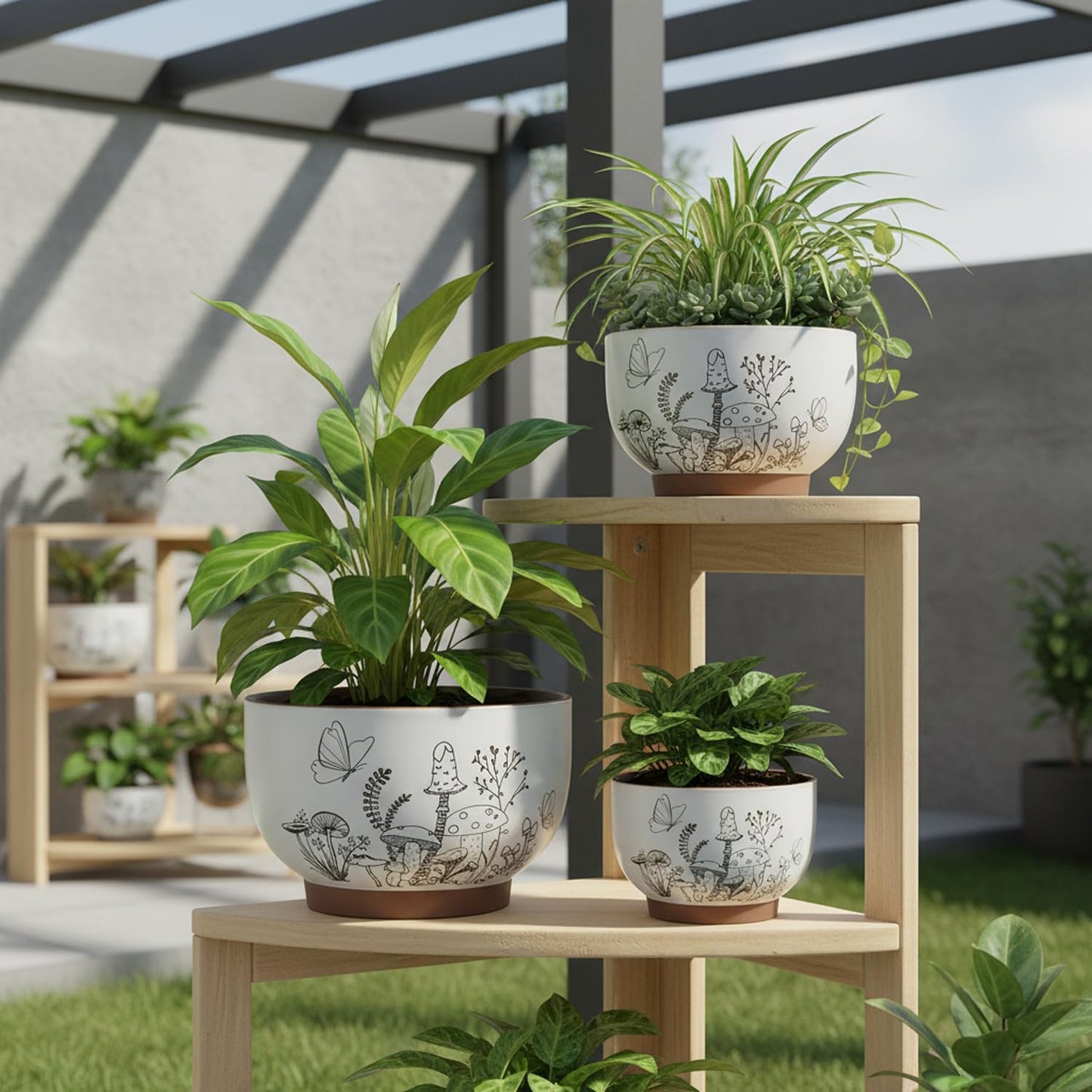 Planters / Plant Pots / 8+6 Inch / Cottage / 8 Inch