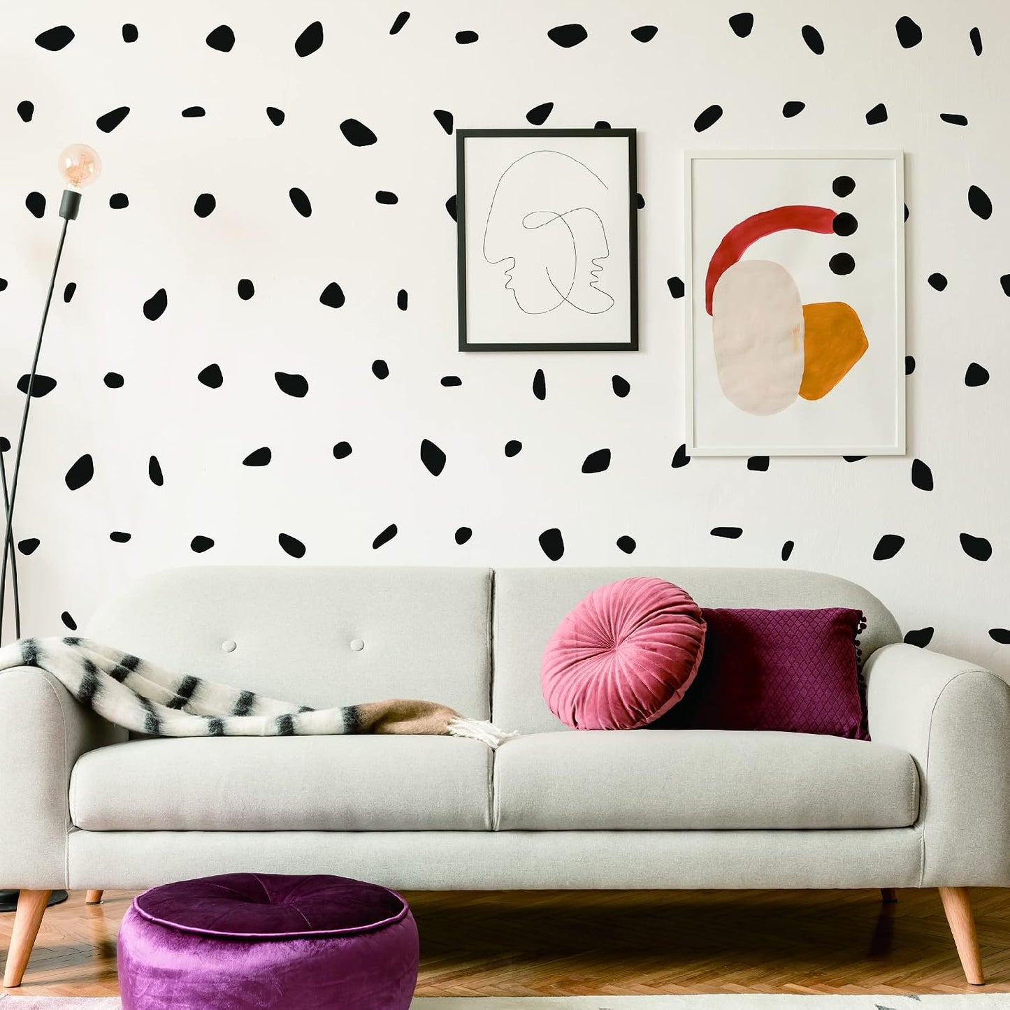 Vinyl Irregular Polka Dot Wall Decals / Irregular Spots / Black