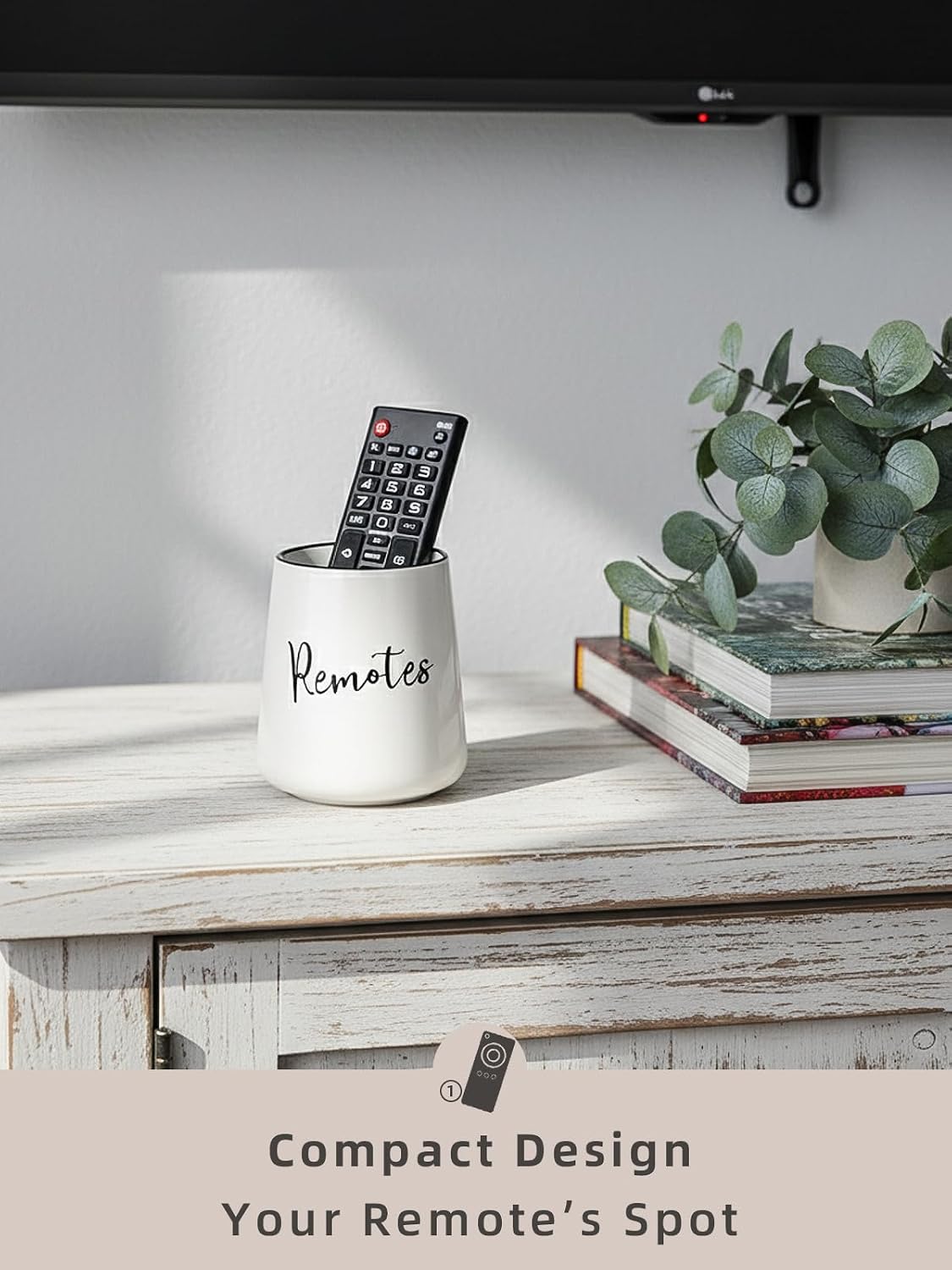 Ceramic Remote Control Holder / White