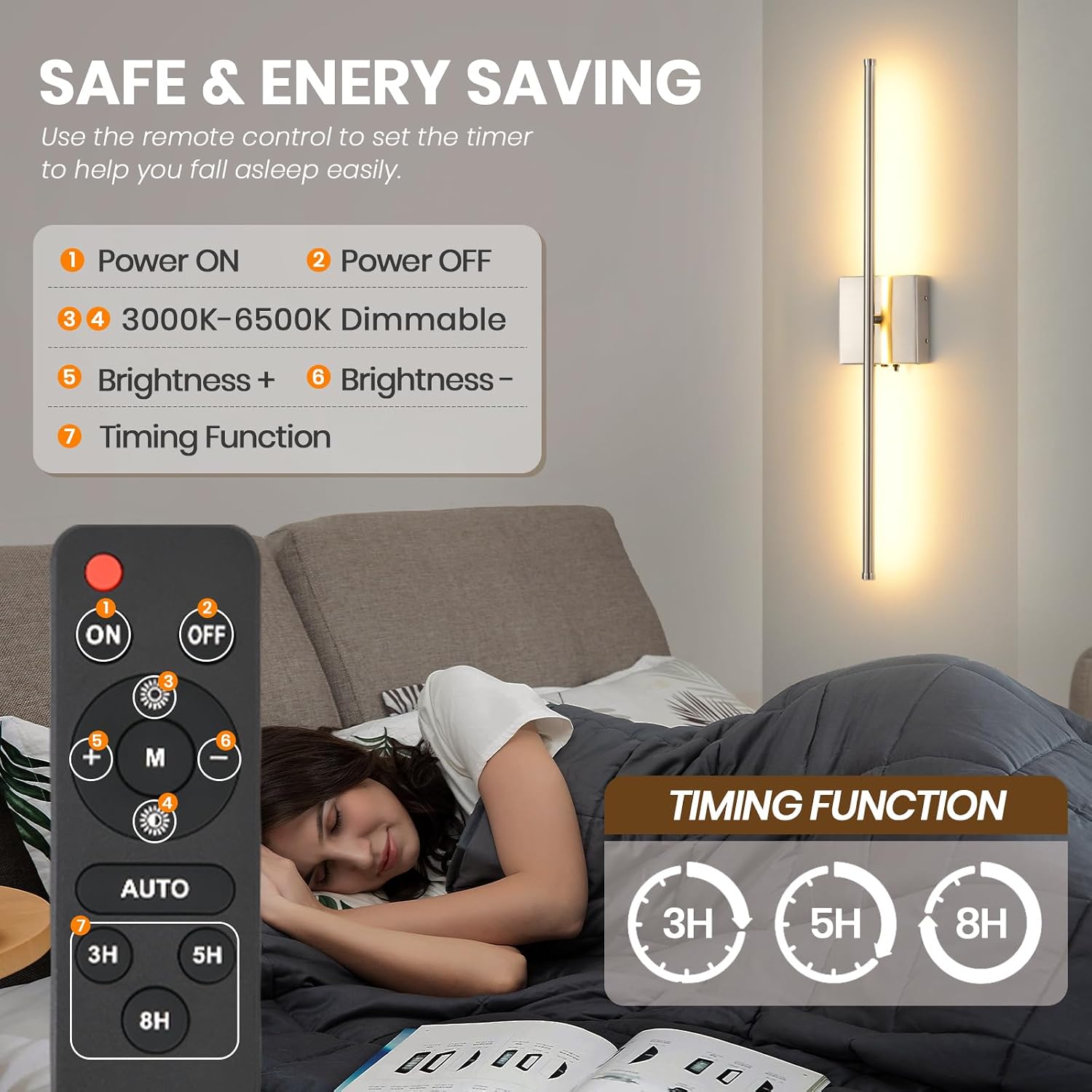Wireless Battery Operated Wall Sconces, 11000mAh Rechargeable Brushed Nickel Wall Light with Remote Control, 350°Rotate