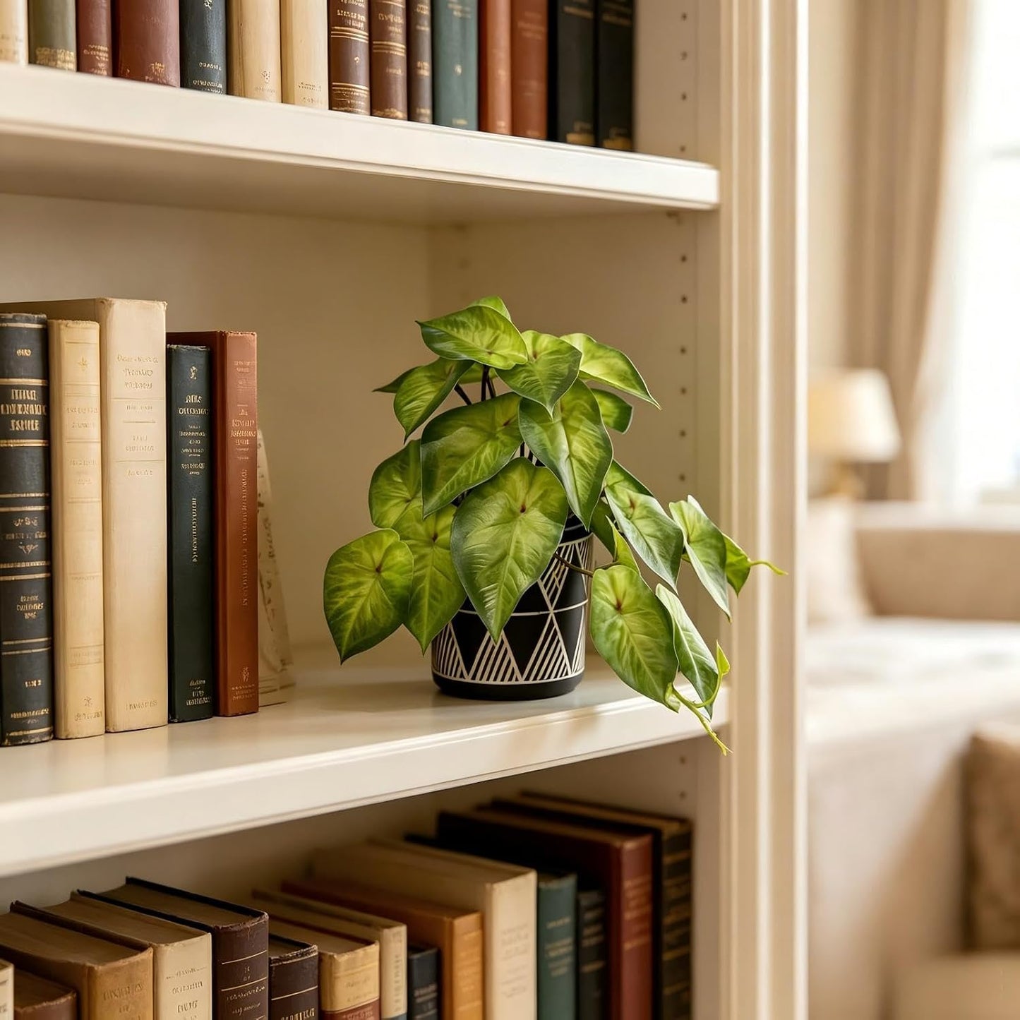 Faux Plant Decor Potted Artificial Small Greenery Ivy Leaves Plants / Ivy Leaf / Black