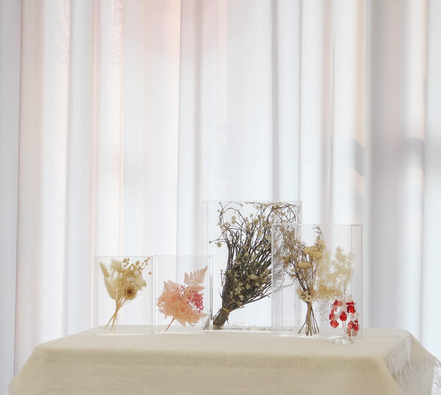 9x12 Shadow Box Frame, DIY Tabletop Display Case, All Clear Memory Box for Dried Flowers/Kids