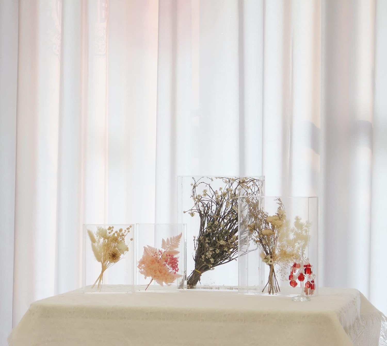 9x12 Shadow Box Frame, DIY Tabletop Display Case, All Clear Memory Box for Dried Flowers/Kids