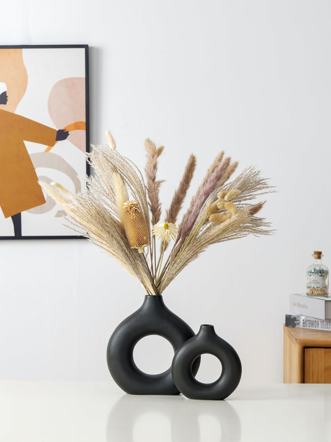 Modern Vase / Modern Donut-Shaped Decorative Vases / Black / Small