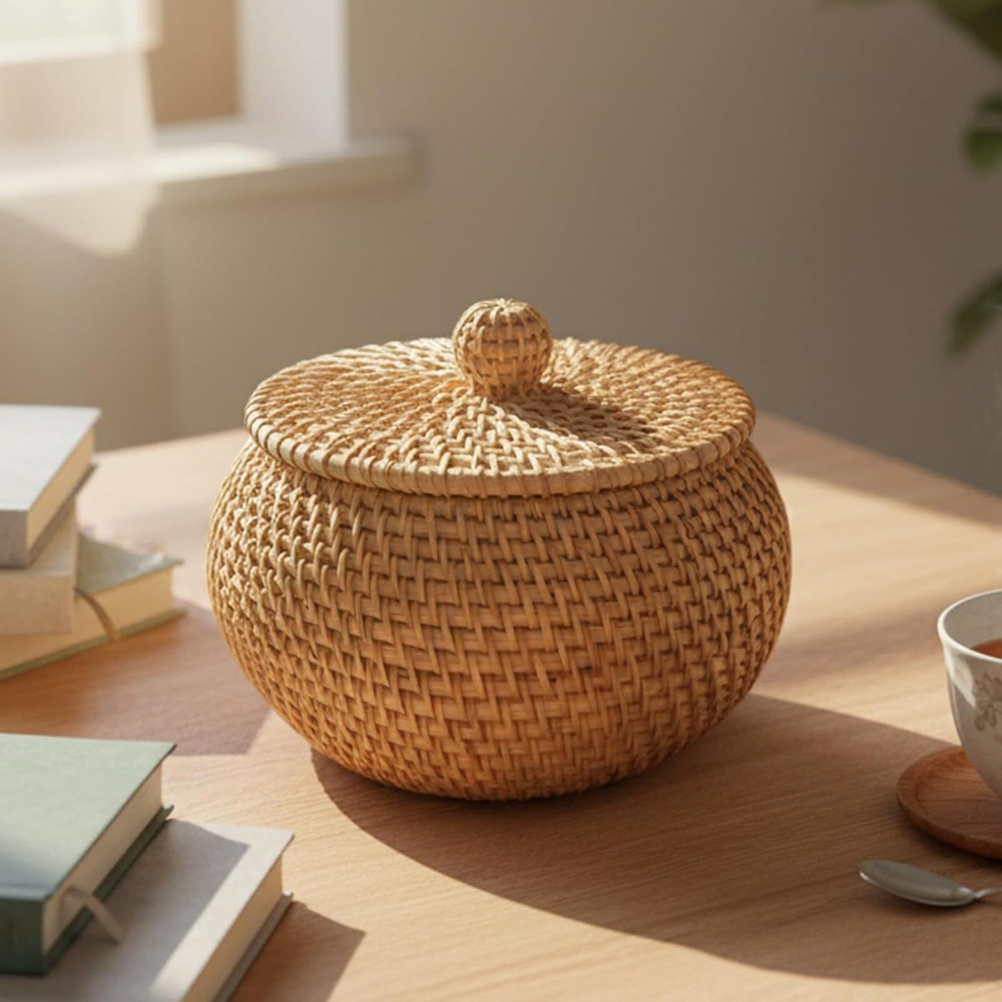 1 Pc Small Rattan Basket Box / 4.8 x 3.3
