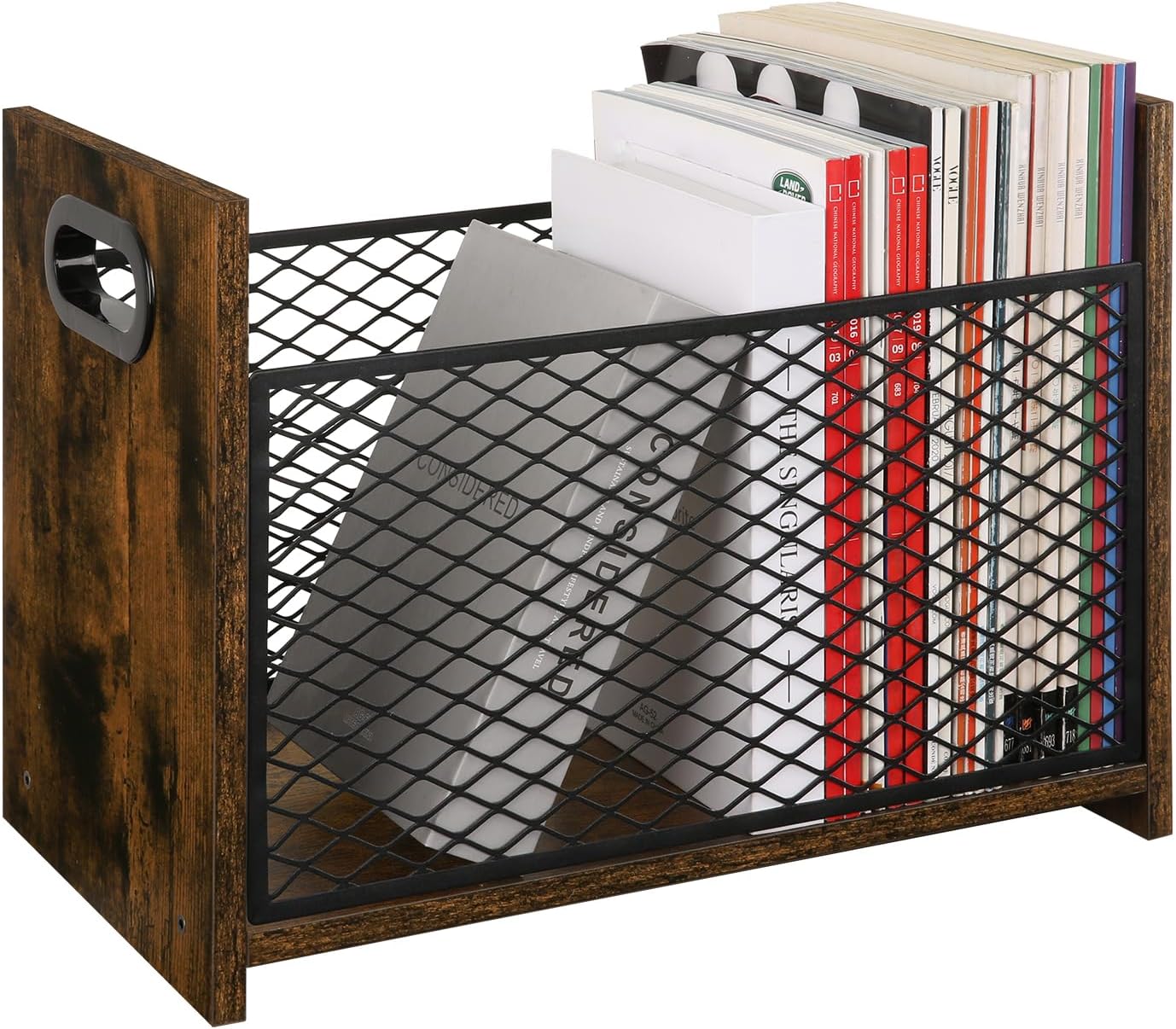 YINMIT Magazine Holder, Magazine Rack for Desktop and Home Office, Farmhouse File Storage Basket for Letters