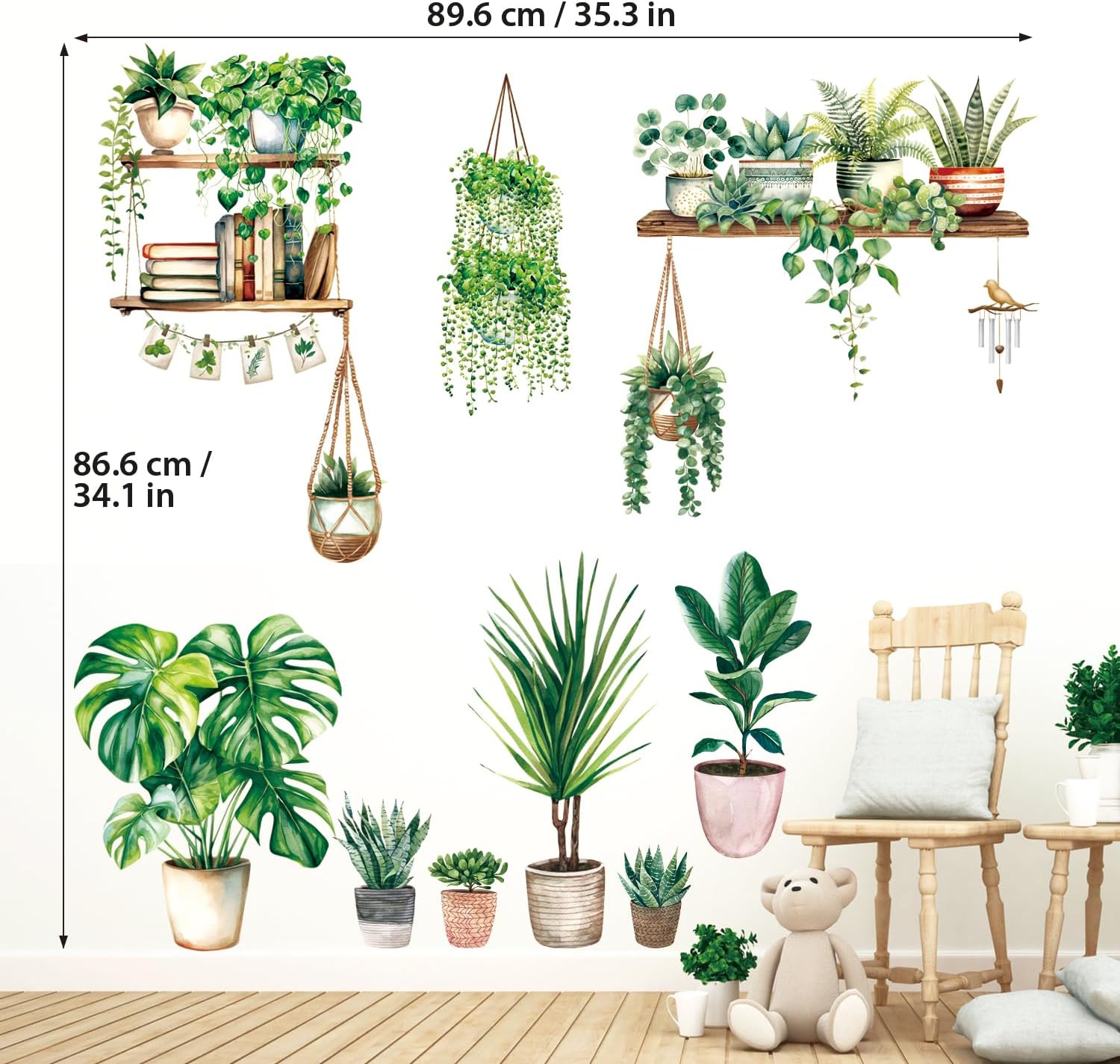 SG2-2411 Wall Stickers Wall Decals Pot Leaves Tropical Leaf / Green Plants