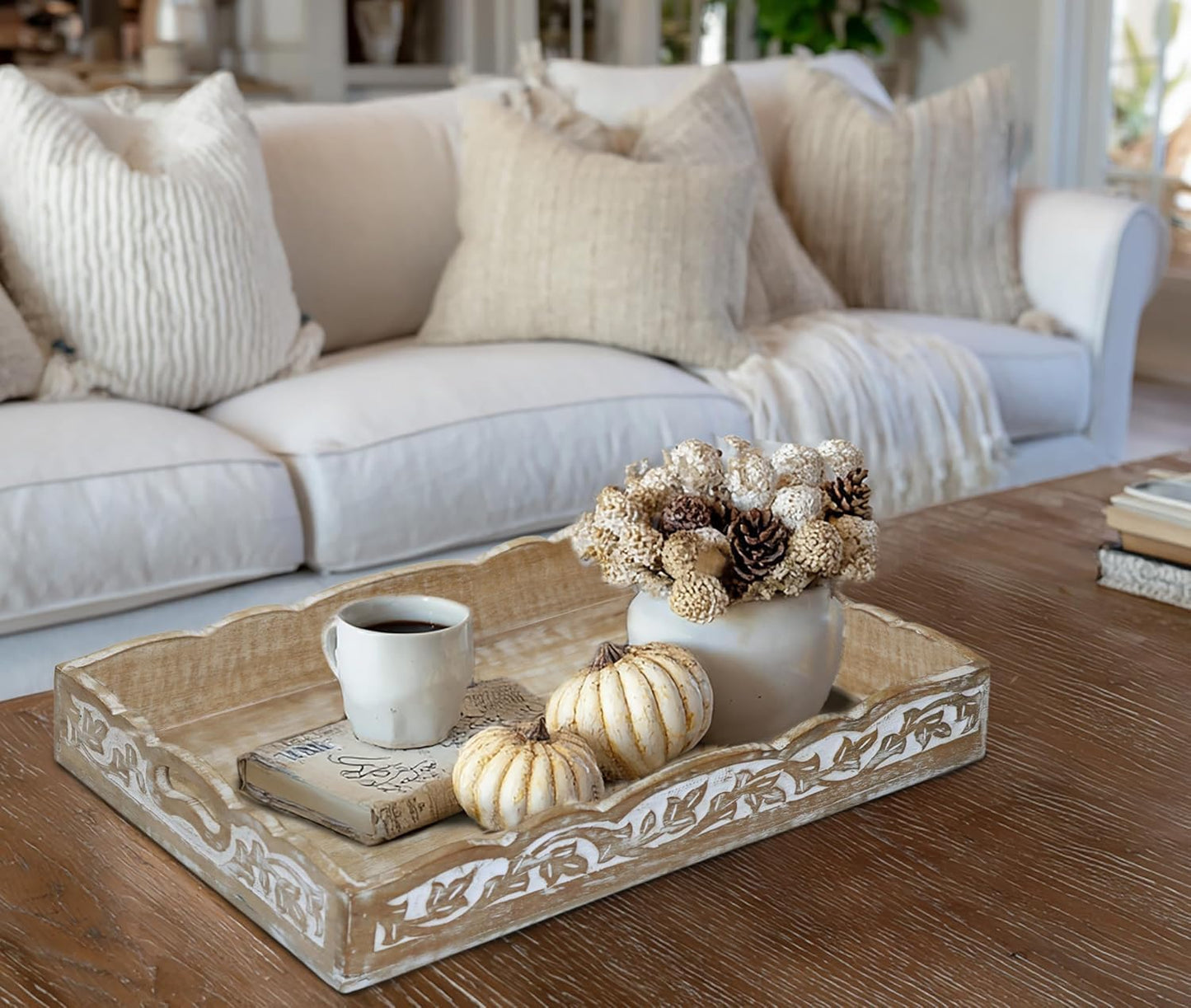 Rustic Food Tray / White Wash