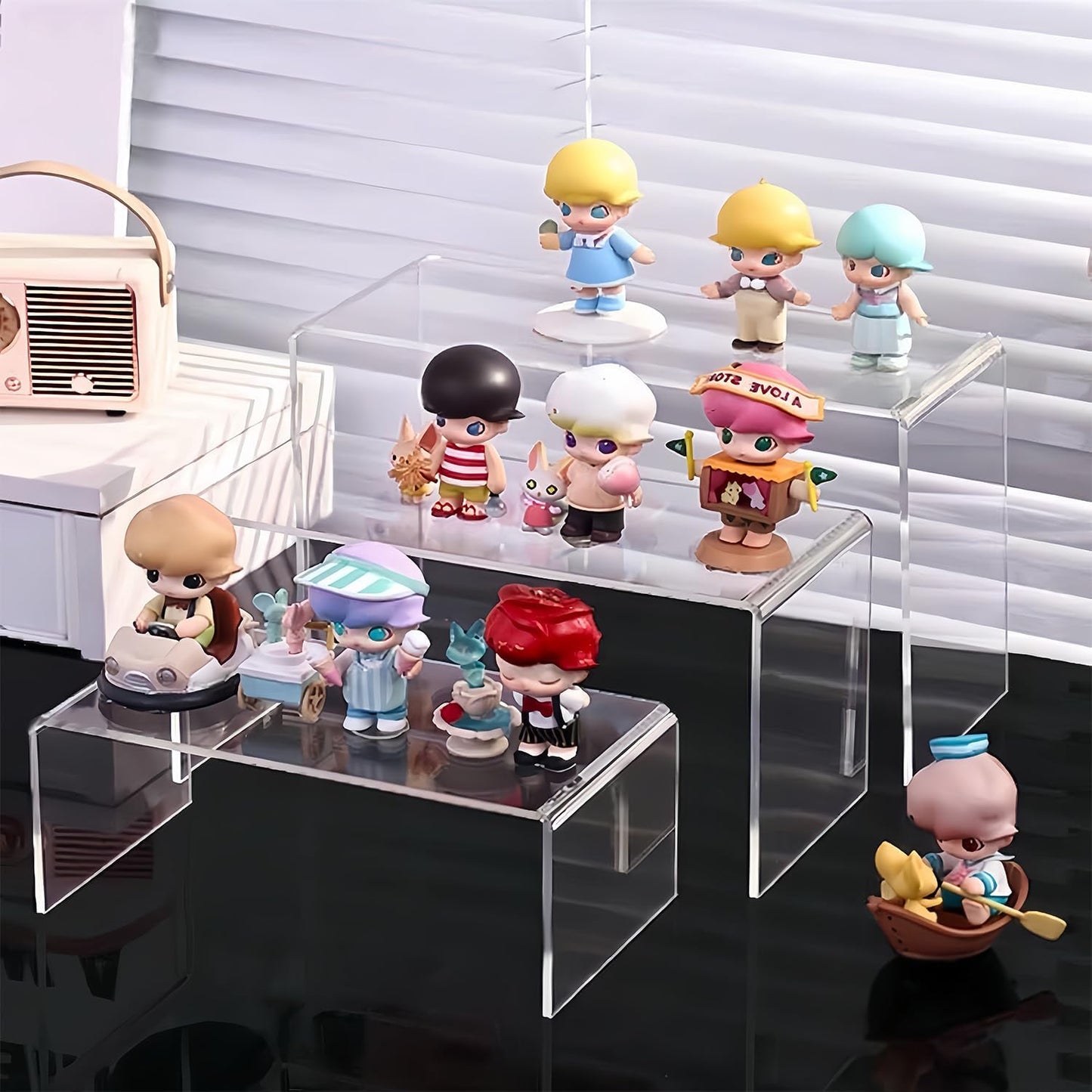 Multi-Size U-Shaped Stands for Retail / Clear / 7 Inch / Set of 5