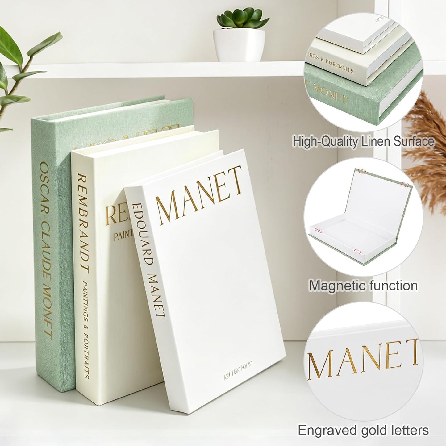 Decorative Books for Modern Home Decor / Set of 3