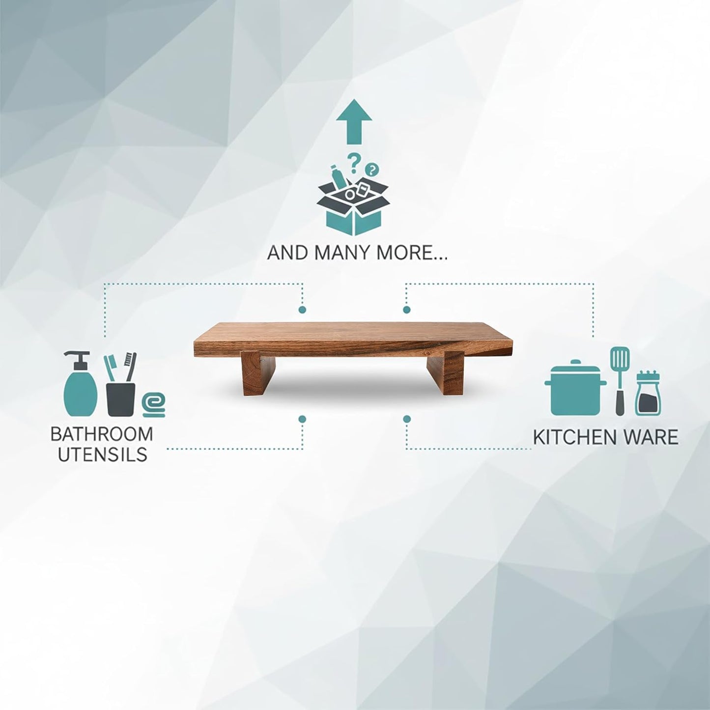 Wood Tray Pedestal Stand Farmhouse Bathroom Decor Decorative Wooden Riser Kitchen Soap Dish Holder