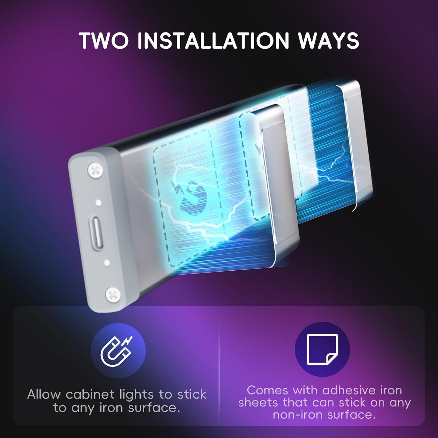 Hopedone 3-Pack Motion Sensor Under Cabinet Lights with Charging Station | Rechargeable Dimmable LED Lights, 3 Color
