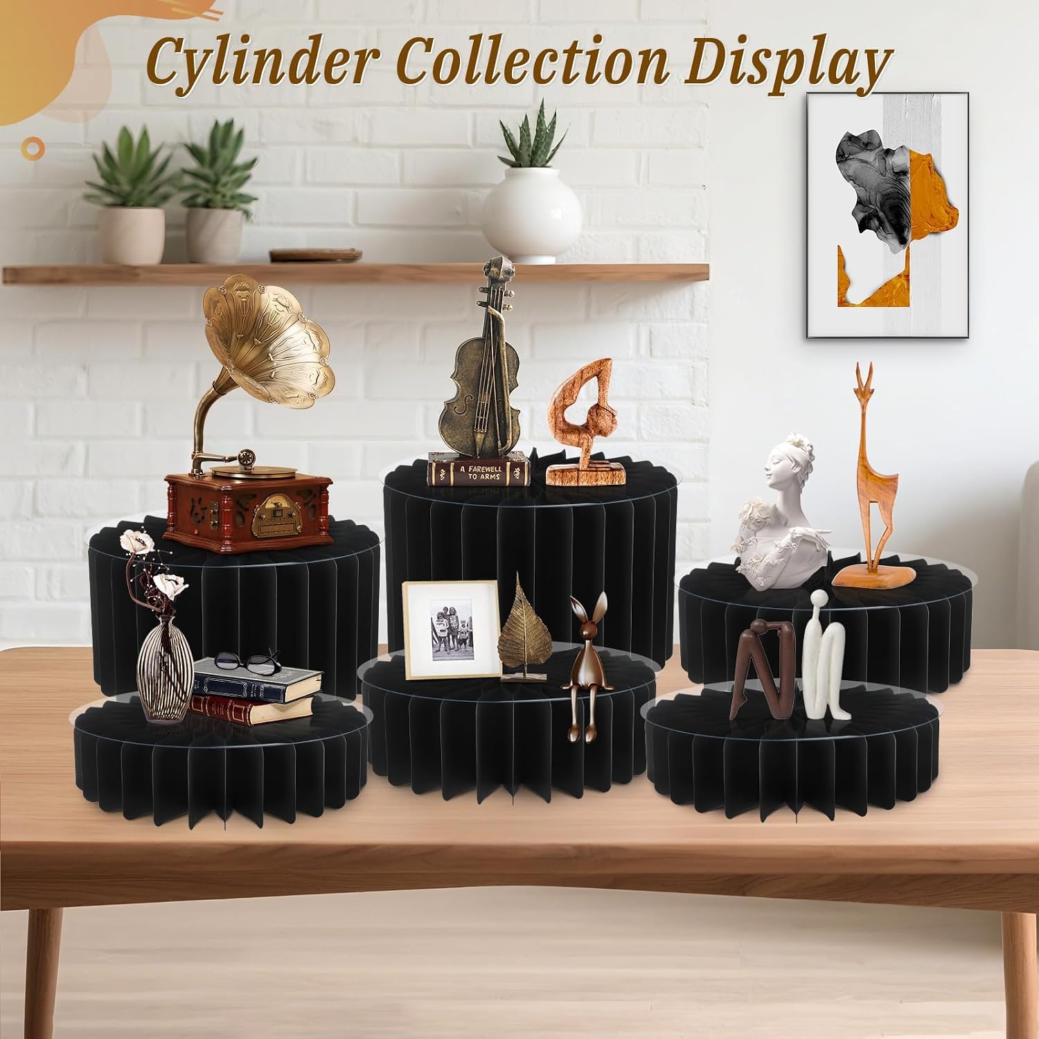 Foldable Cake Display Stands / Black / Set of 6