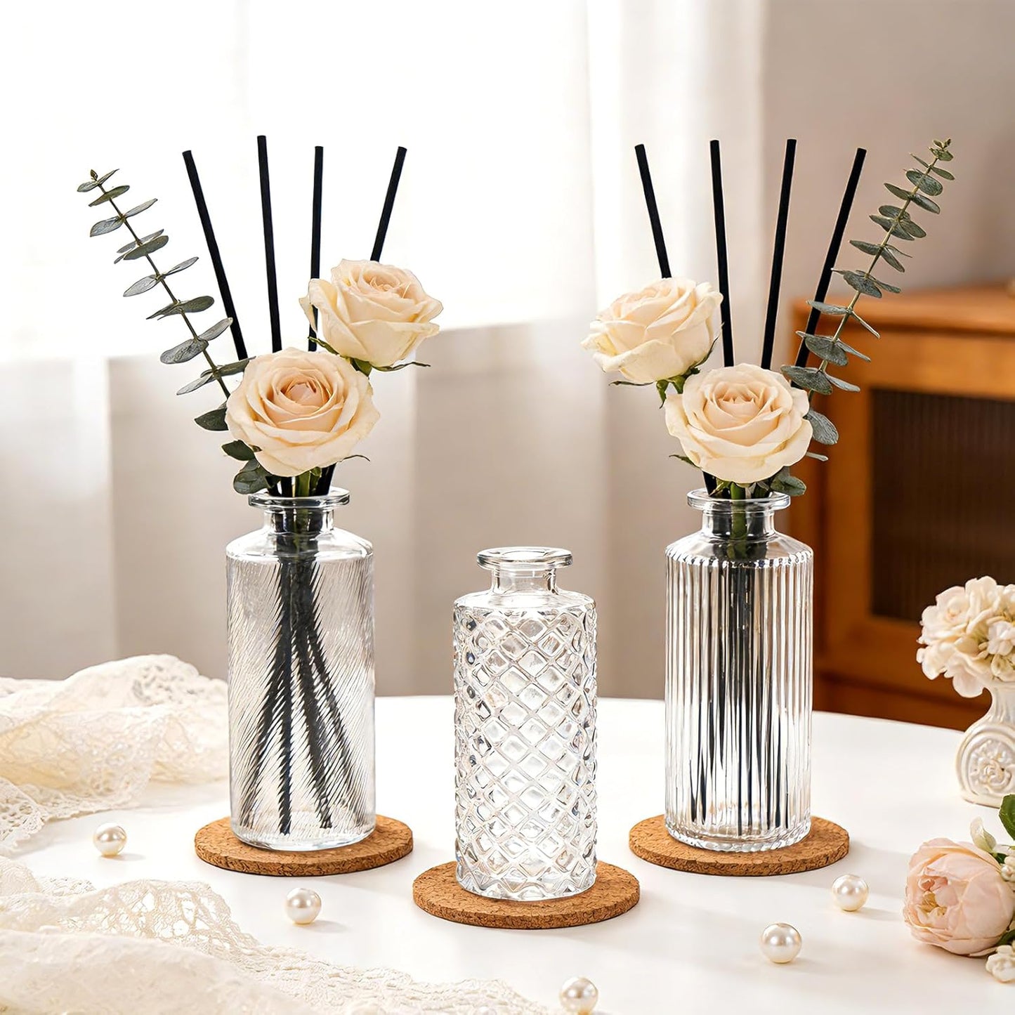 Glass Bud Vases / Clear / Set of 30
