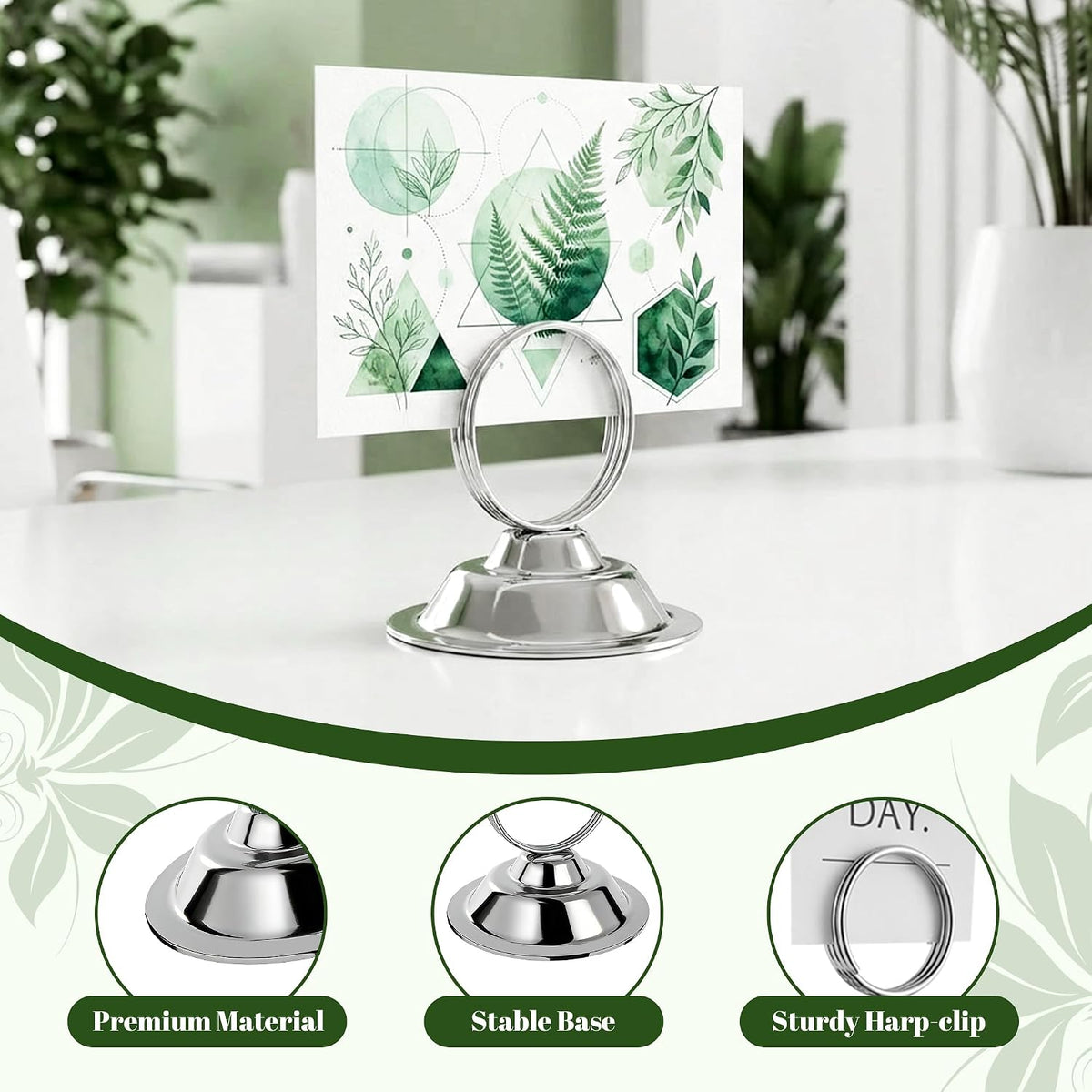 ERYTLLY 16 PK Place Card Holders Table Card Holder Steel Card Holders for Weddings,Birthdays,Photos, Memo Notes