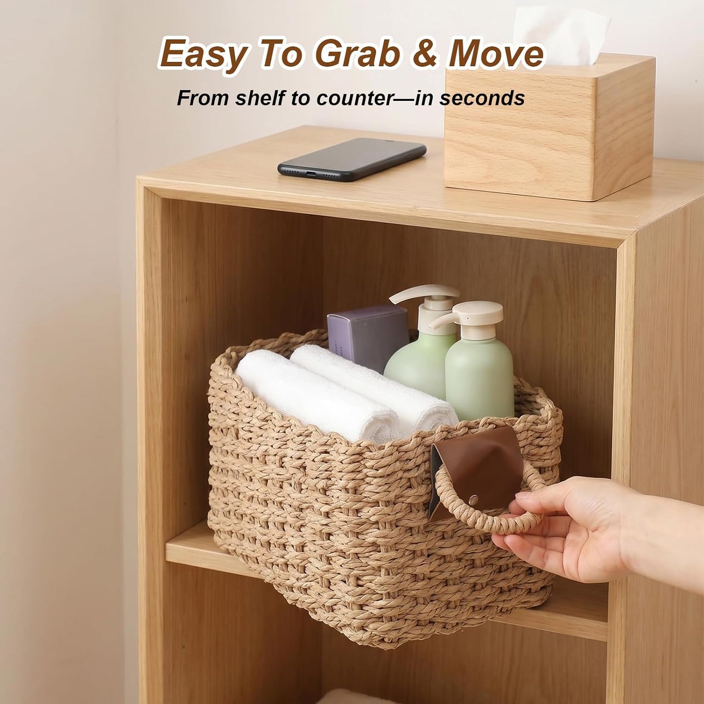 3 Piece Woven Storage Basket Set