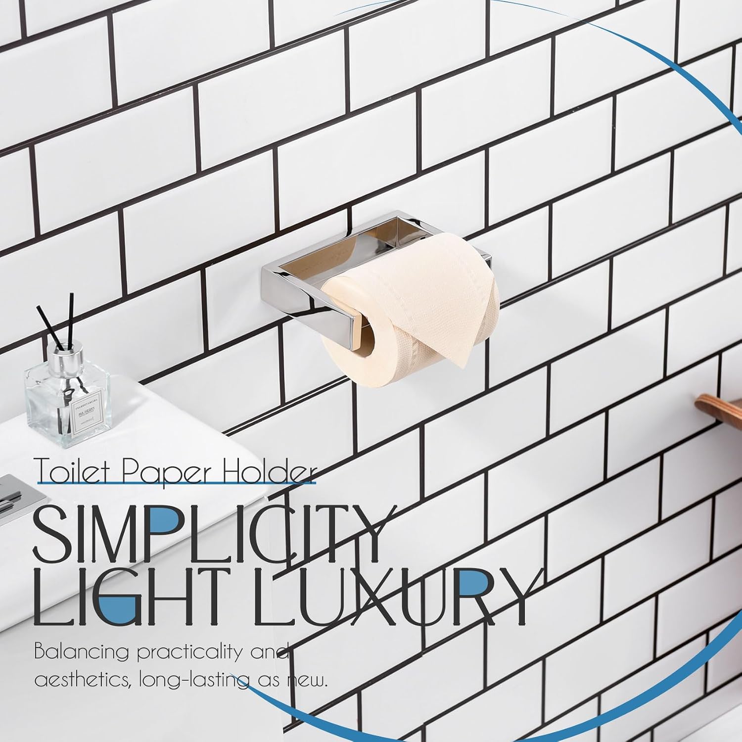 KOKOSIRI Toilet Paper Holder Spring Loaded Bathroom Toilet Roll Holder Wall Mount Stainless Steel Polished Chrome