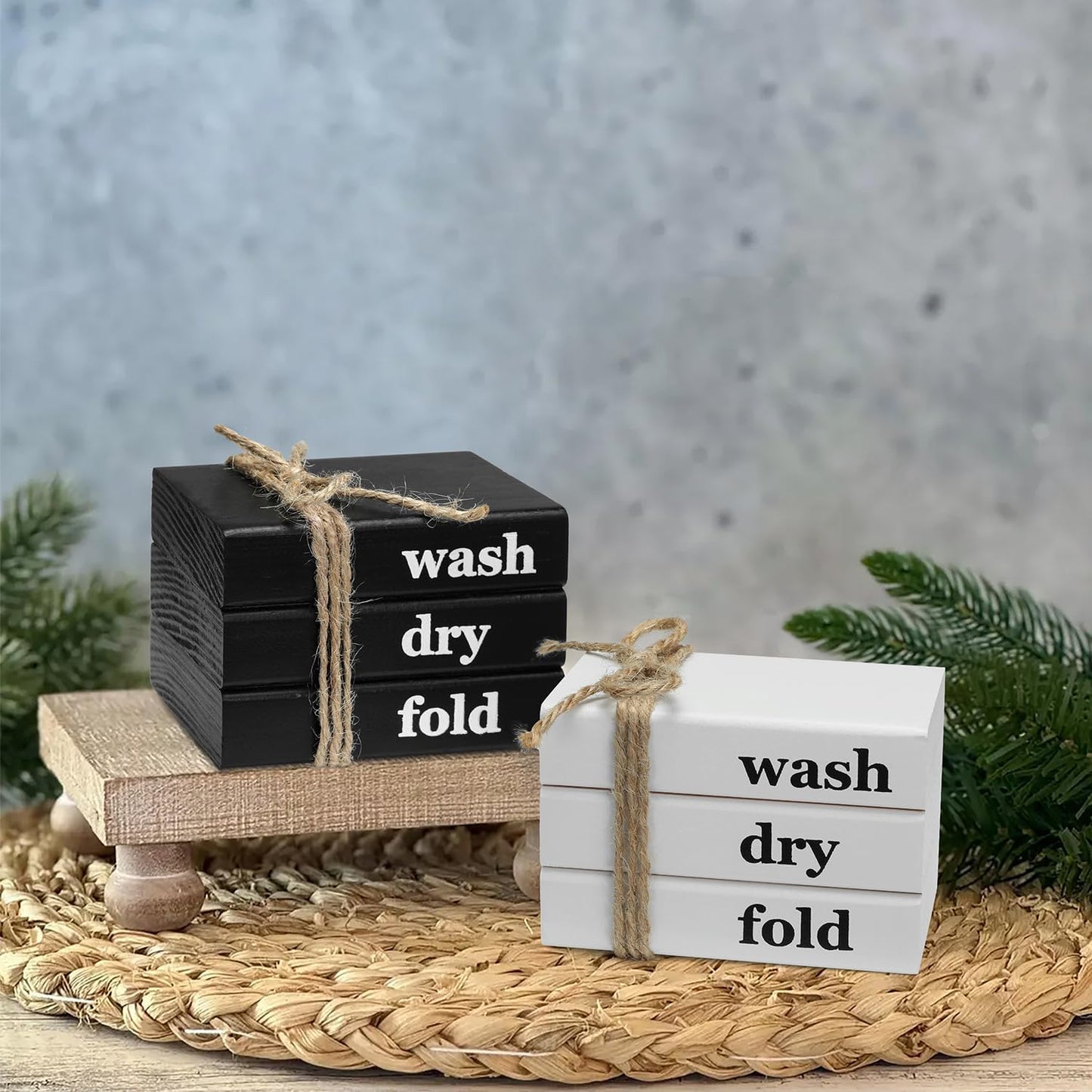 Mini Faux Book Stack / White