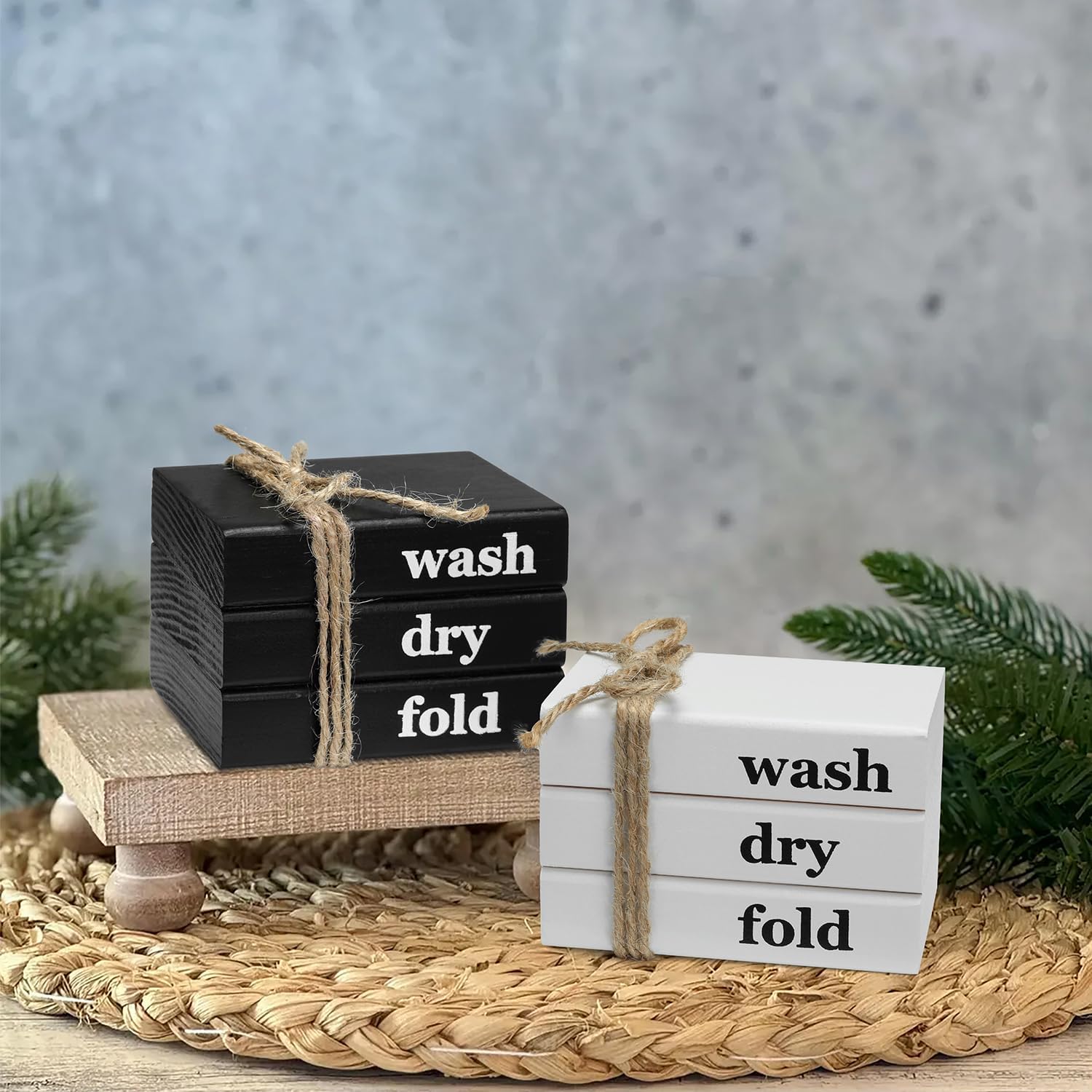 Mini Faux Book Stack / White