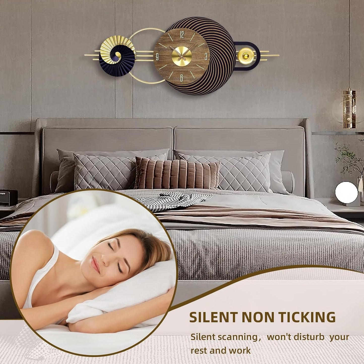 39x16 Inch Oversized Wall Clock Battery Operated, Modern Statement Decor | Quiet Movement, Easy to Read Display, Ideal