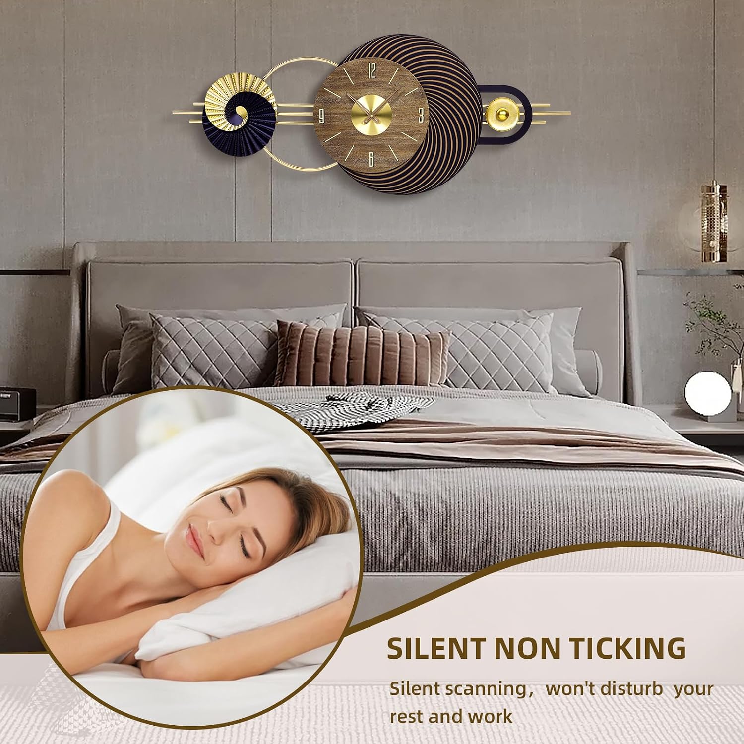 39x16 Inch Oversized Wall Clock Battery Operated, Modern Statement Decor | Quiet Movement, Easy to Read Display, Ideal