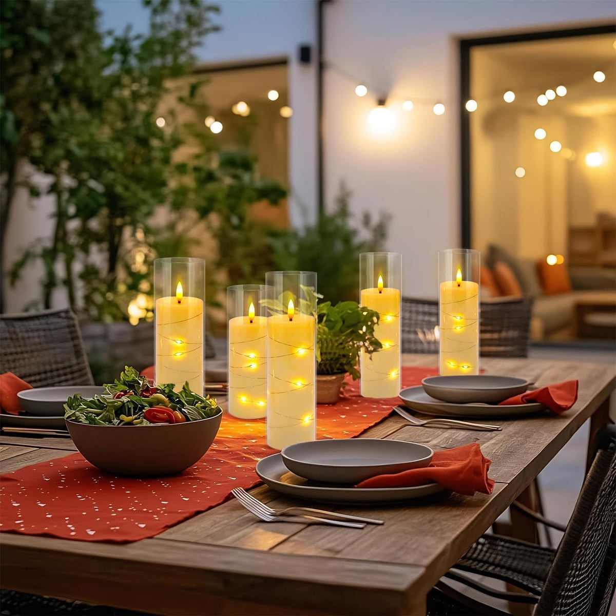 YOROXRG Flickering Flameless Candles Battery Operated with Remote, LED Pillar Candles with Realistic Moving Wick for