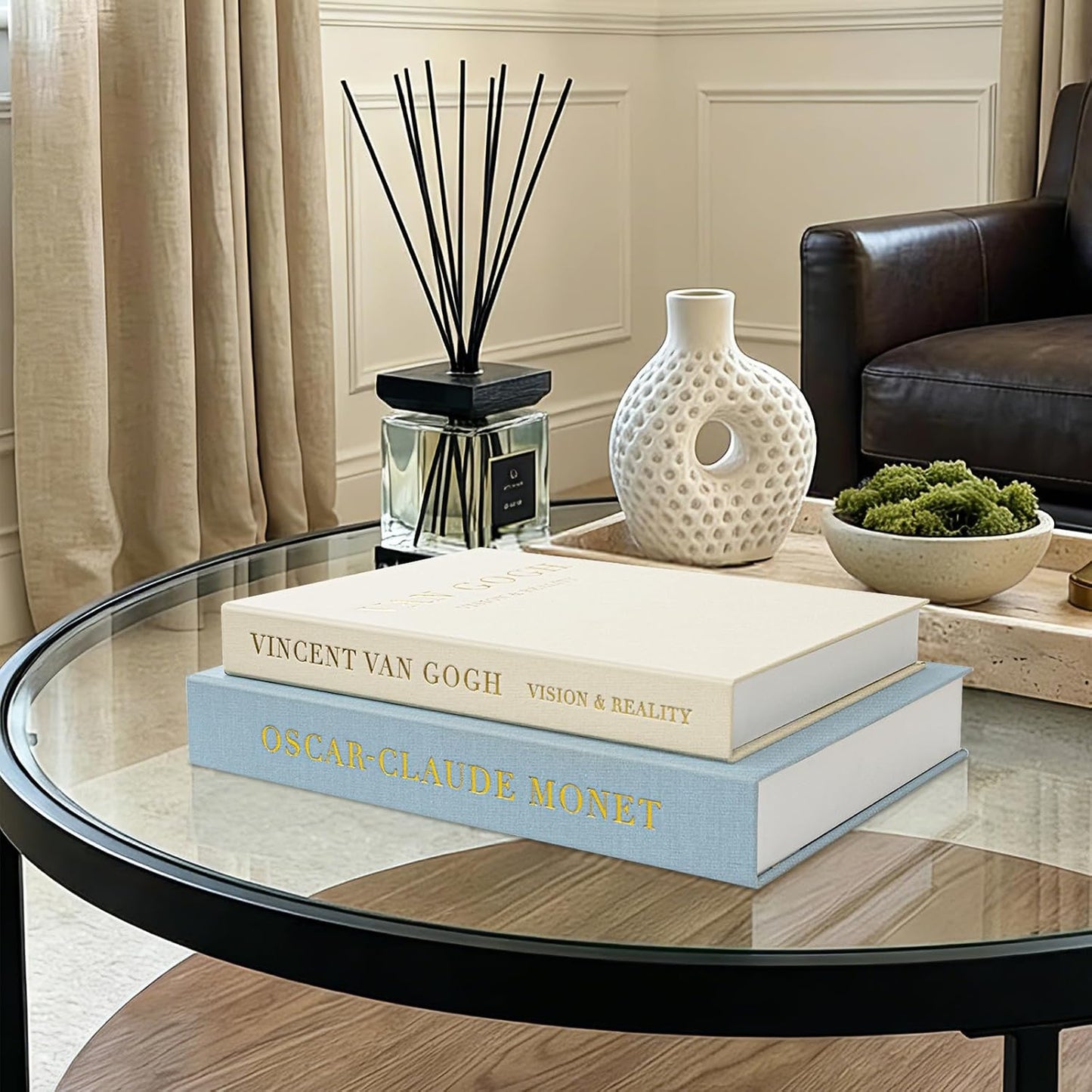 Aesthetic Decorative Books / Van Gogh Blue / Set of 2