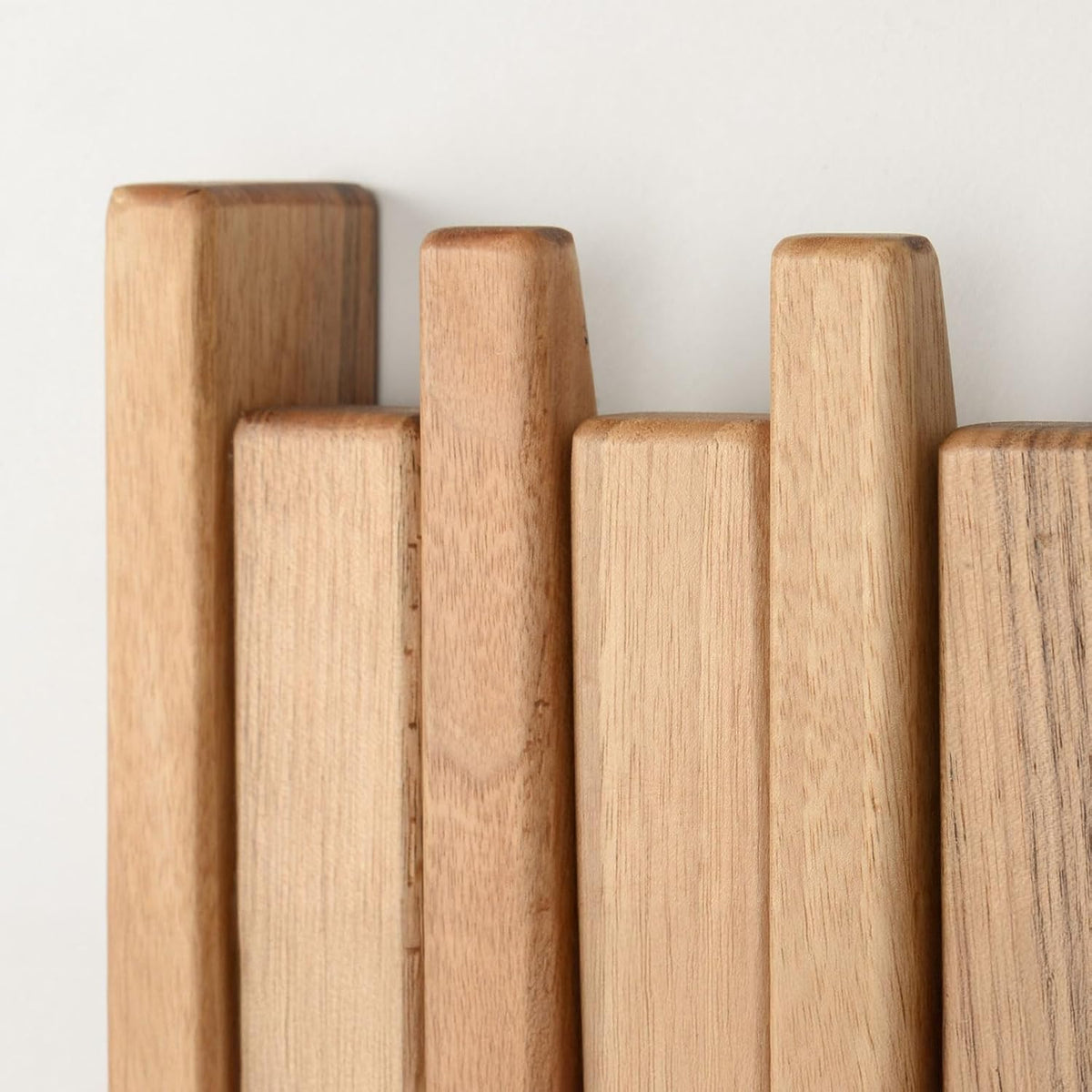 Walnut Piano Key Coat Rack with 4 Flip Hooks | Solid walnut wall-mounted coat rack with 4 flip hooks for coats, hats