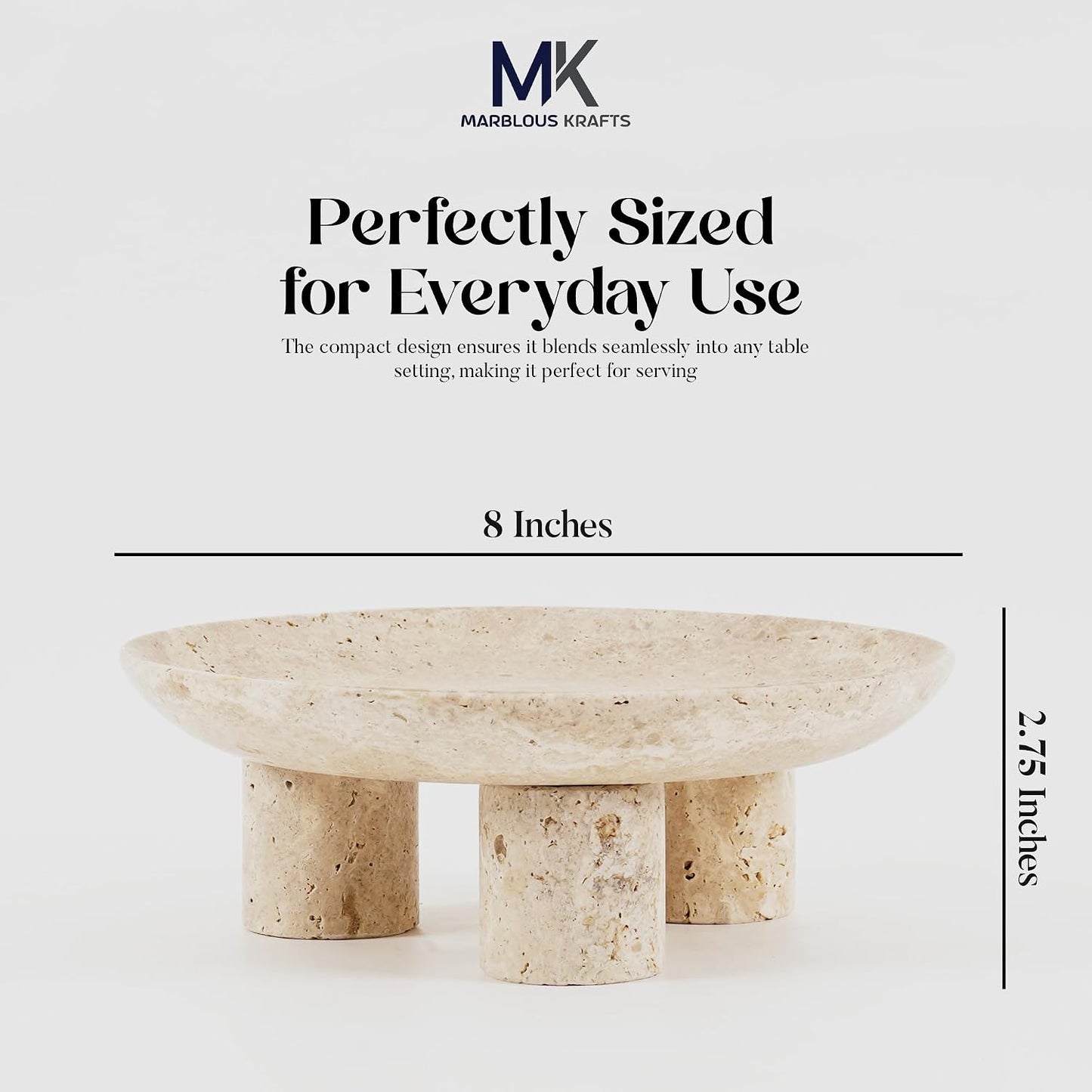 Candle Holder Display / Travertine / Natural / 8 Inch