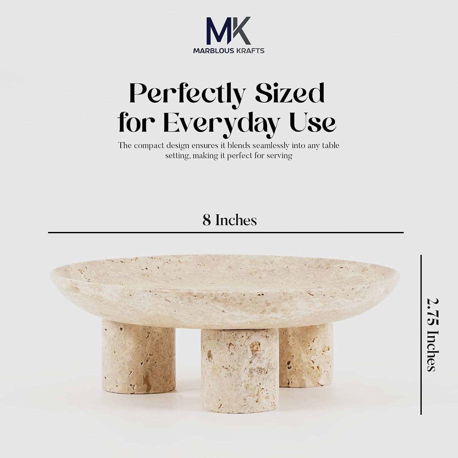 Candle Holder Display / Travertine / Natural / 8 Inch