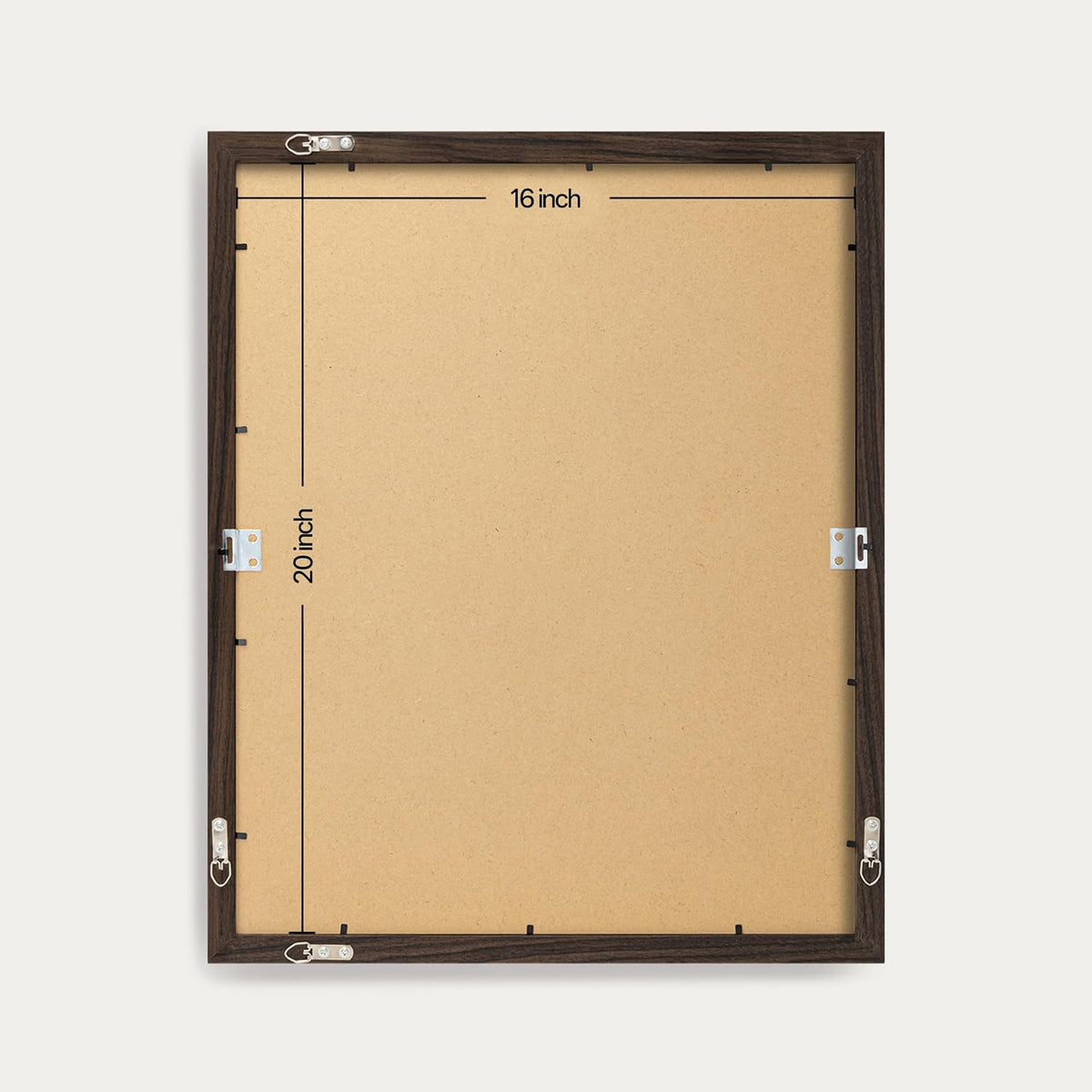eletecpro 16x20 Picture Frames, Acrylic Cover, Walnut Brown, Set of 5 | Display Photo 11x14 with Mat or 16x20 without