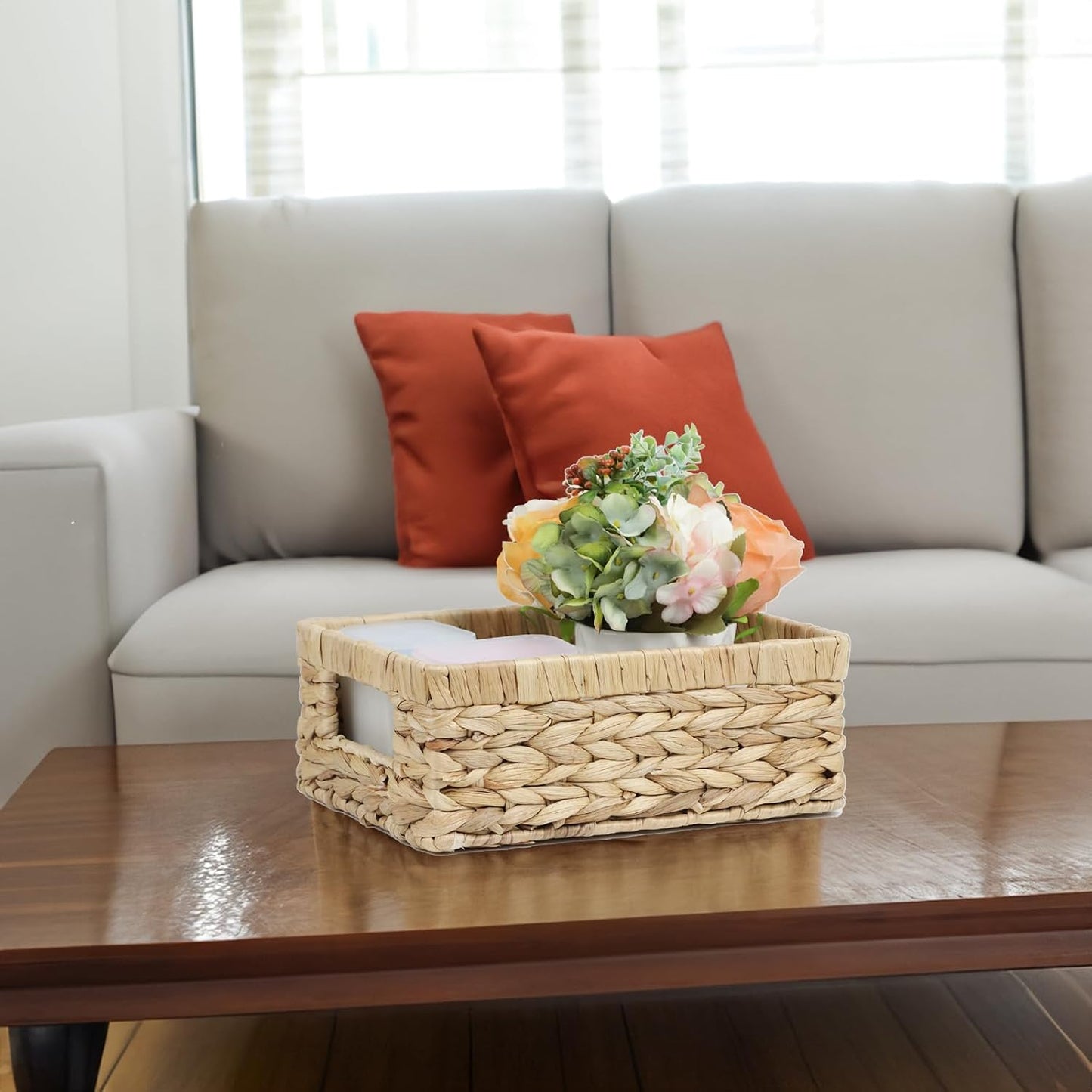 Wicker Baskets / Rattan Woven Basket for Storage / Water Hyacinth / Small