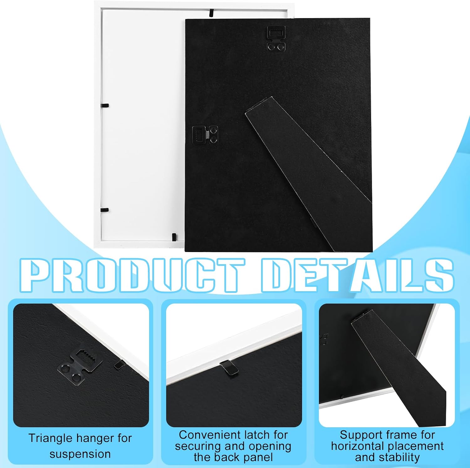 4 Pack 8*10 Shadow Box Frame, Shadow Boxes Display Cases 3D Wood Deep Shadow Box Plexiglass Shadow Boxes with Adhesive
