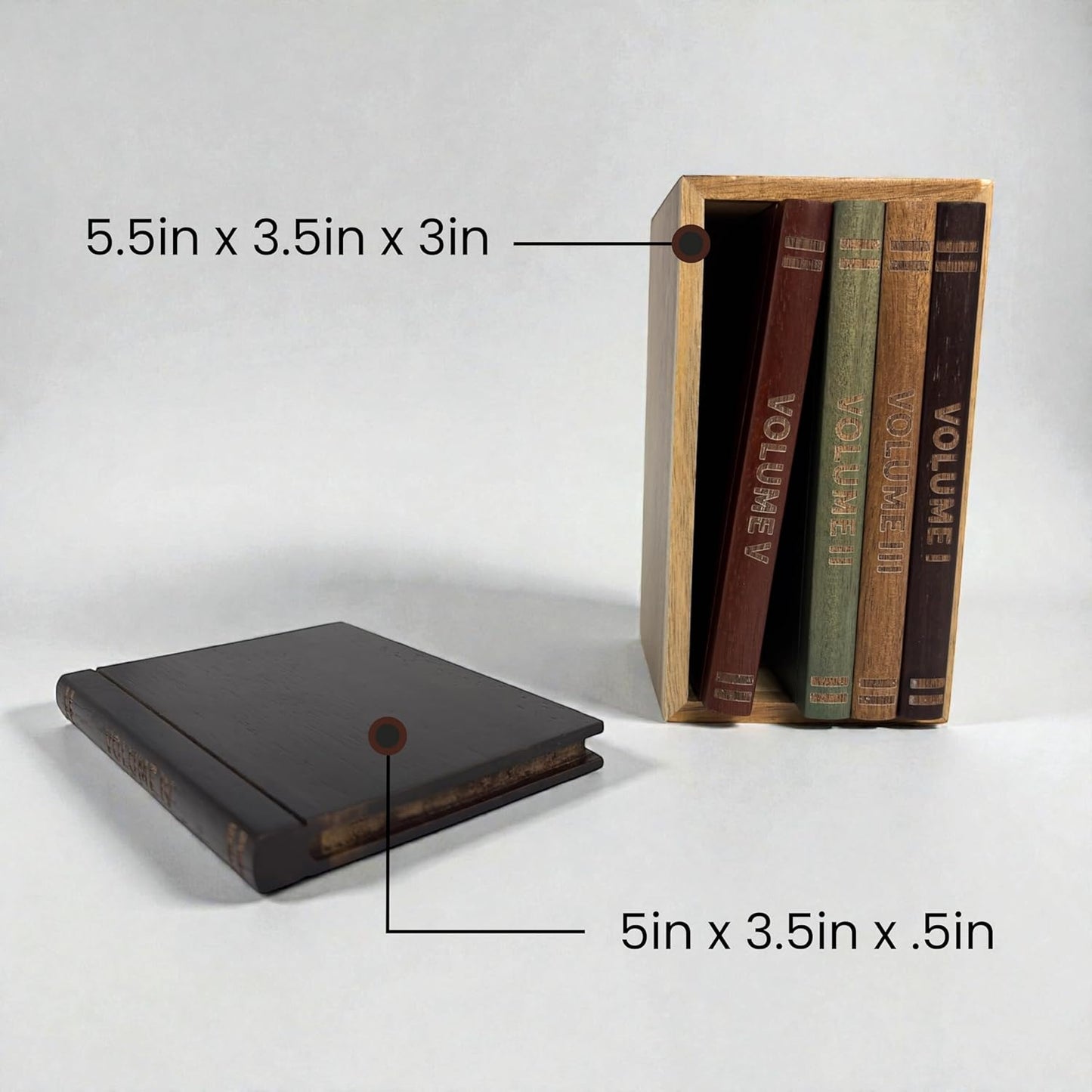 Wooden Stand / Book-Style Decorative Drink Coasters / Set of 5