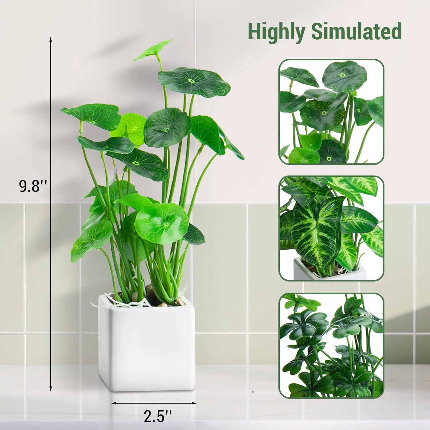 Artificial Plants / Faux Potted Plants Indoor / White / Set of 3