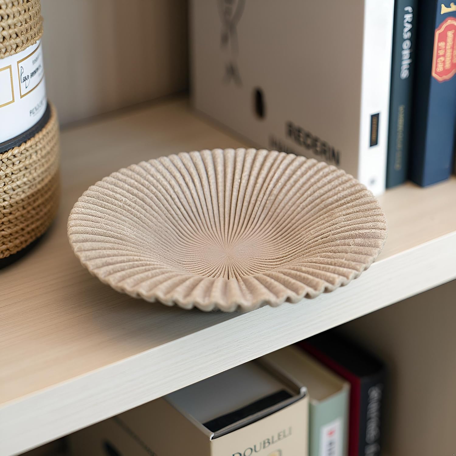 Decorative Bowl decor Tray / Beige-d / 7.87inch