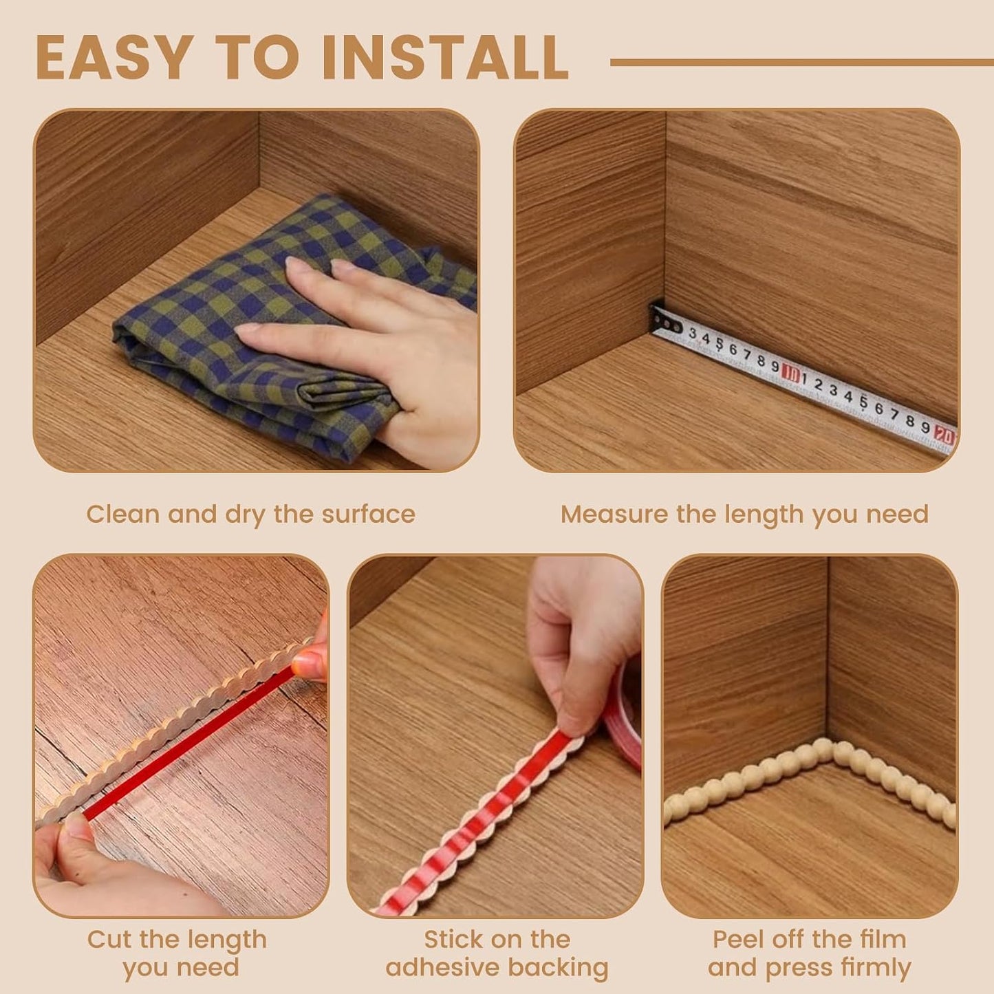 Flexible Molding Trim Peel and Stick / 14.7ft /15 Mm / 14.7 Inch