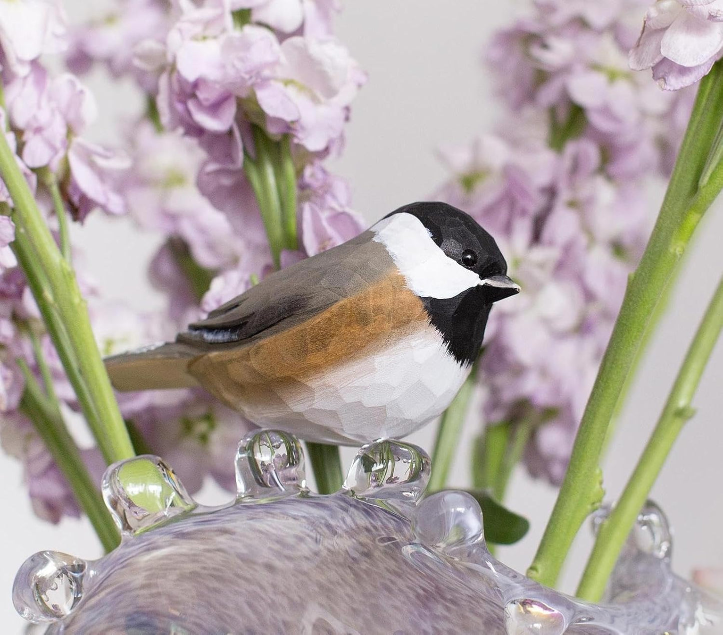 Handmade Bird Figurine / Black-capped Chickadee