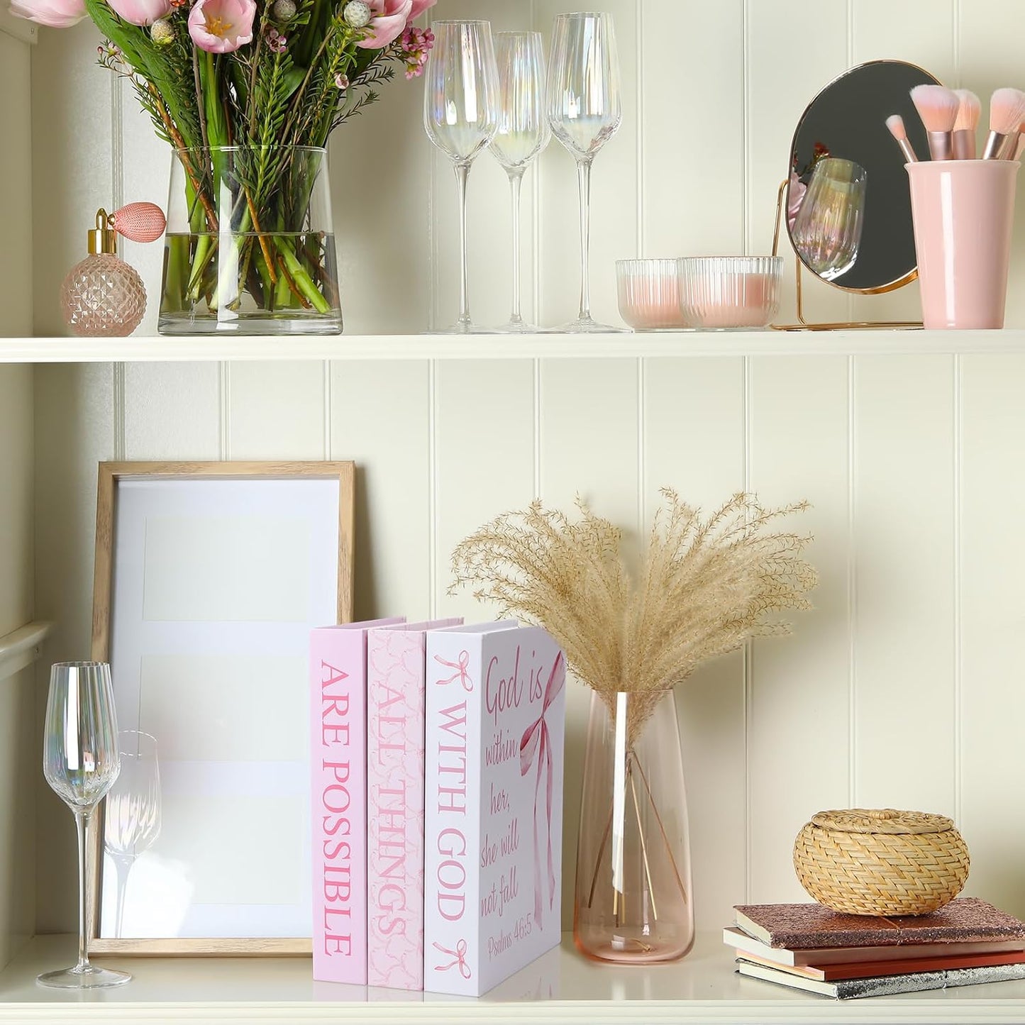 Bow Decorative Books / Pink / Set of 3