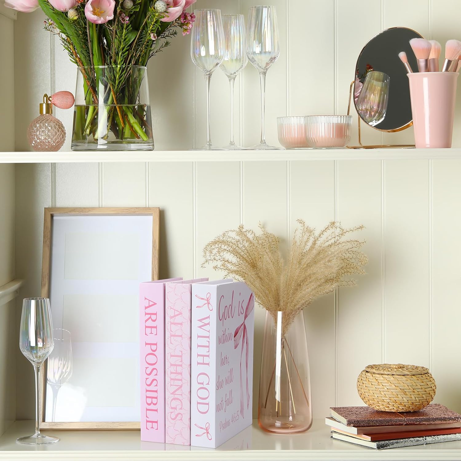 Bow Decorative Books / Pink / Set of 3